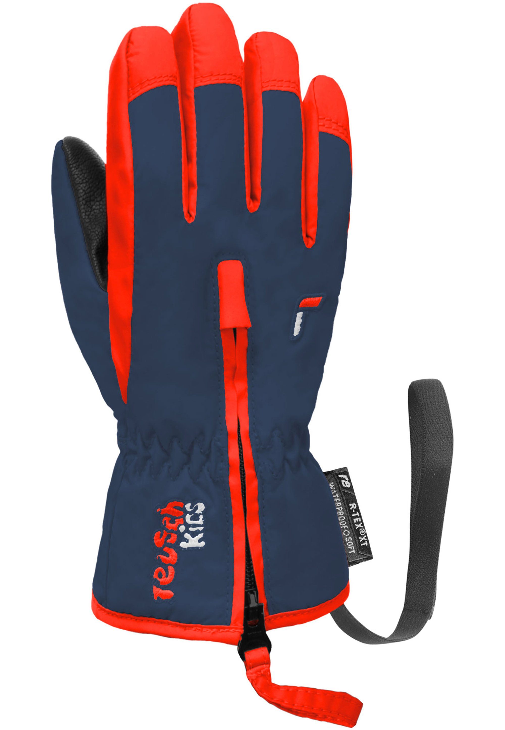 praktischer Reusch Skihandschuhe rot-blau Ben mit Handgelenkschlaufe