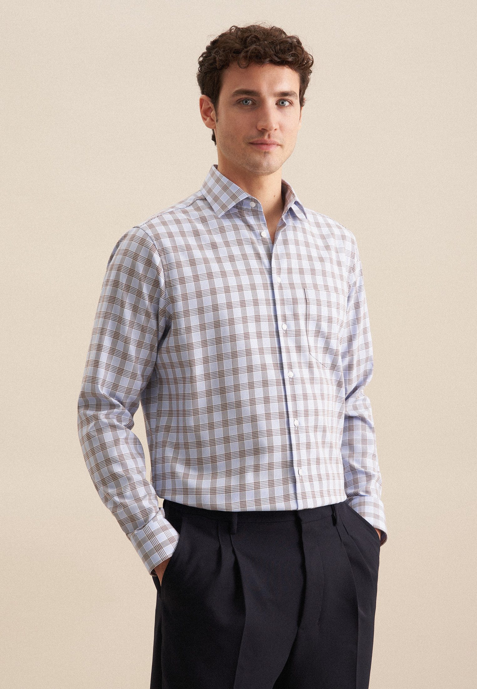 seidensticker Businesshemd Regular Regular 1/1 Kentkragen Karo günstig online kaufen