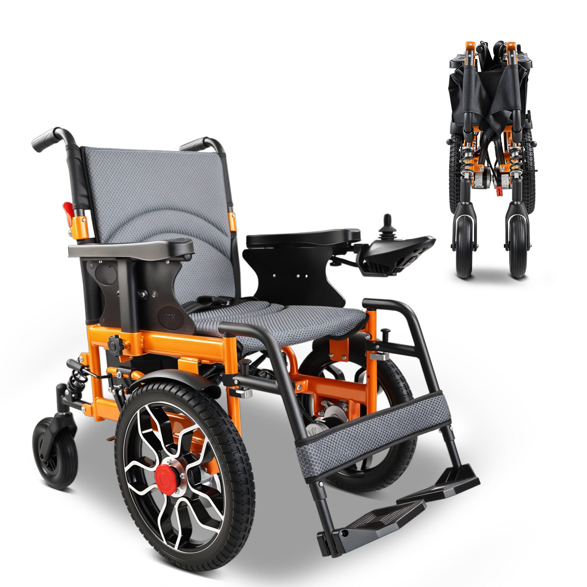 Vankel Elektrorollstuhl Elektrisch Faltbar Leicht bis 150KG, Faltbar, 25 km, seniorenmobil, 2x250W, 6,00 km/h E-Rollstuhl