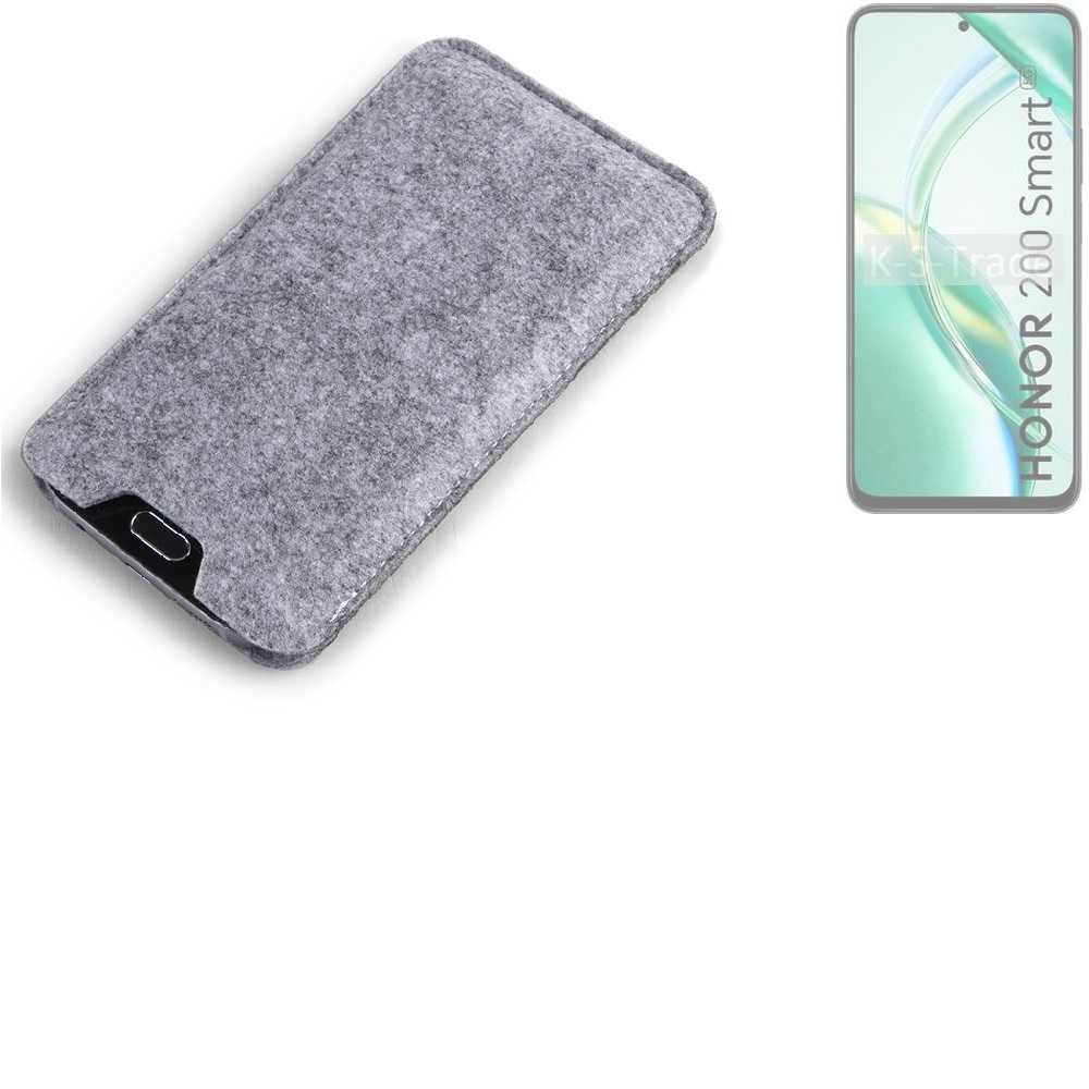 K-S-Trade Handyhülle für Honor 200 Smart, Filz Handyhülle Schutzhülle Filztasche Filz Tasche Case Sleeve