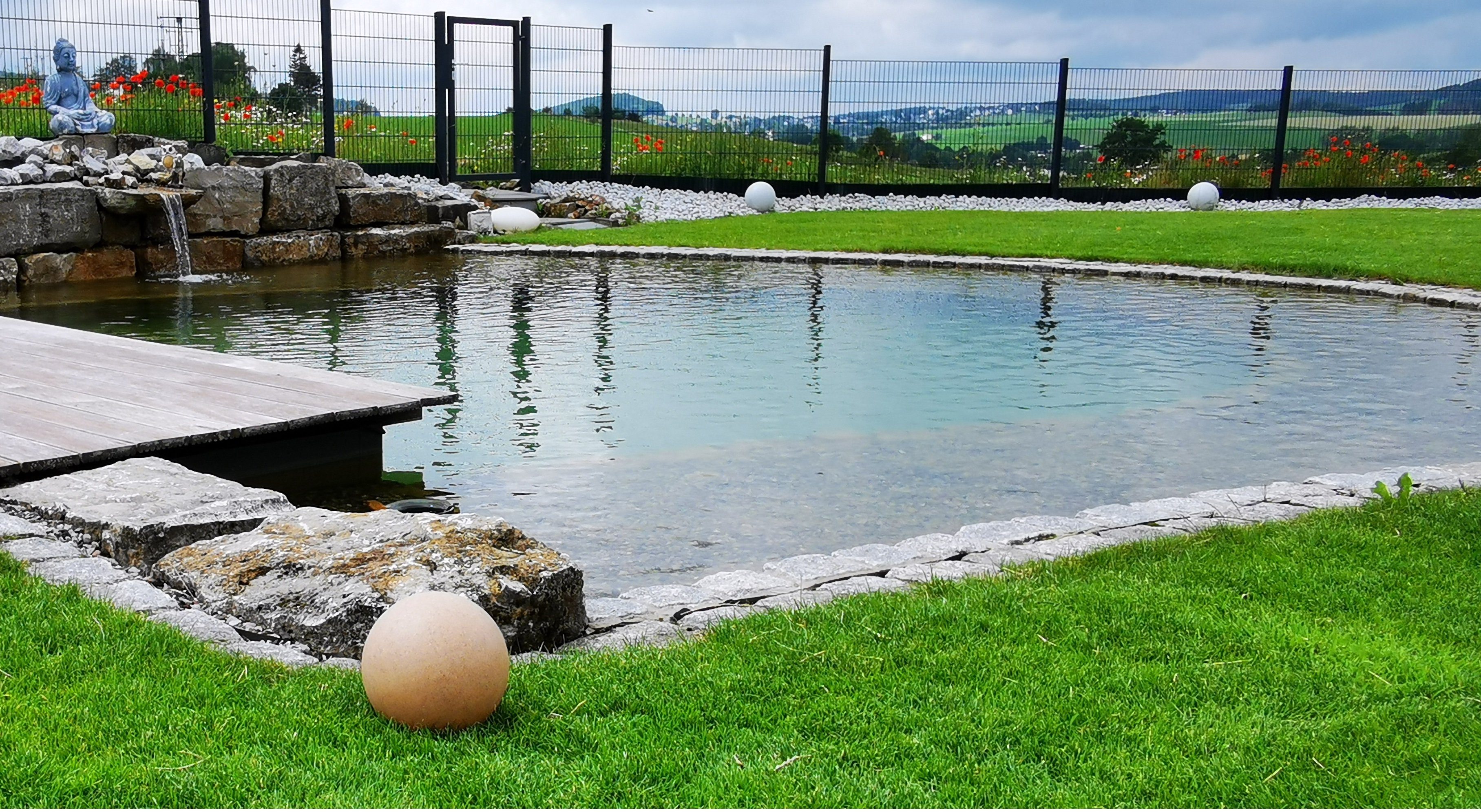 TRANGO LED Gartenleuchte, 1er Set 200SB IP65 Gartenkugel in Sandstein-Optik günstig online kaufen