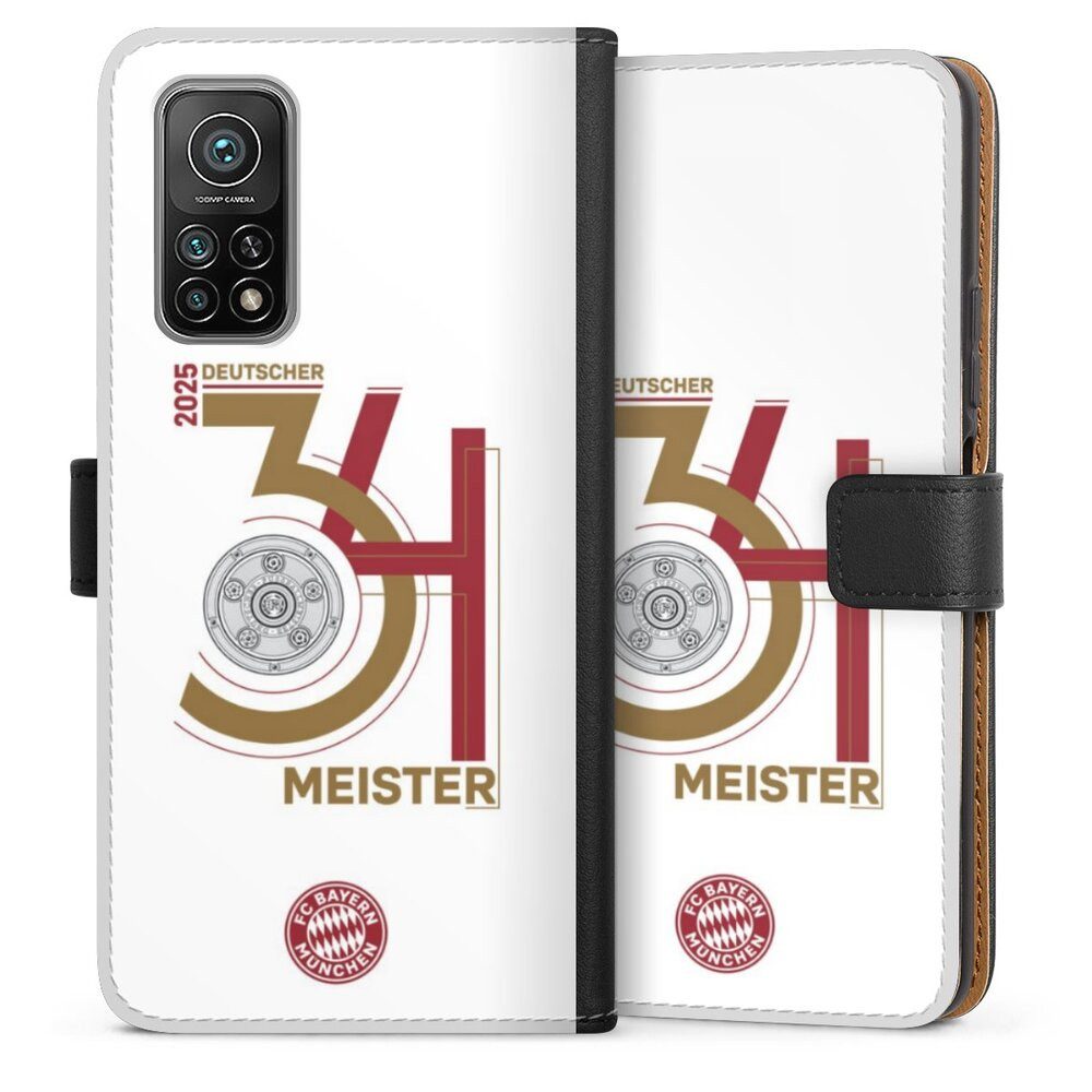 DeinDesign Handyhülle FC Bayern München Meister Offizielles Lizenzprodukt, Xiaomi Mi 10T Pro 5G Hülle Flip Case Klapphülle Handytasche Leder