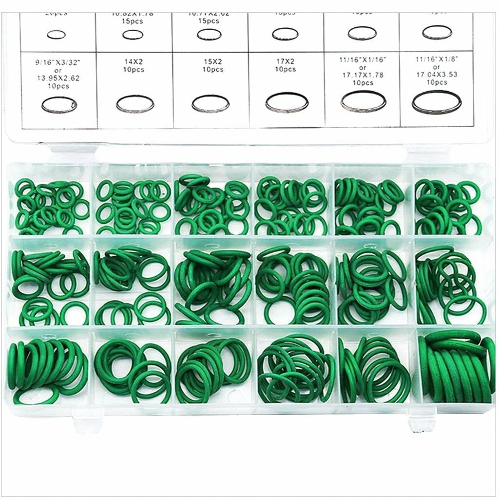 Kummert Business Klimaanlagen-Verkleidung Dichtung HNBR-O-Ring-Satz Ø 3-22 mm grün, Zubehör für Home Haus & Garten PKW KFZ Werkstatt, Dichtring-Set 270 Stück