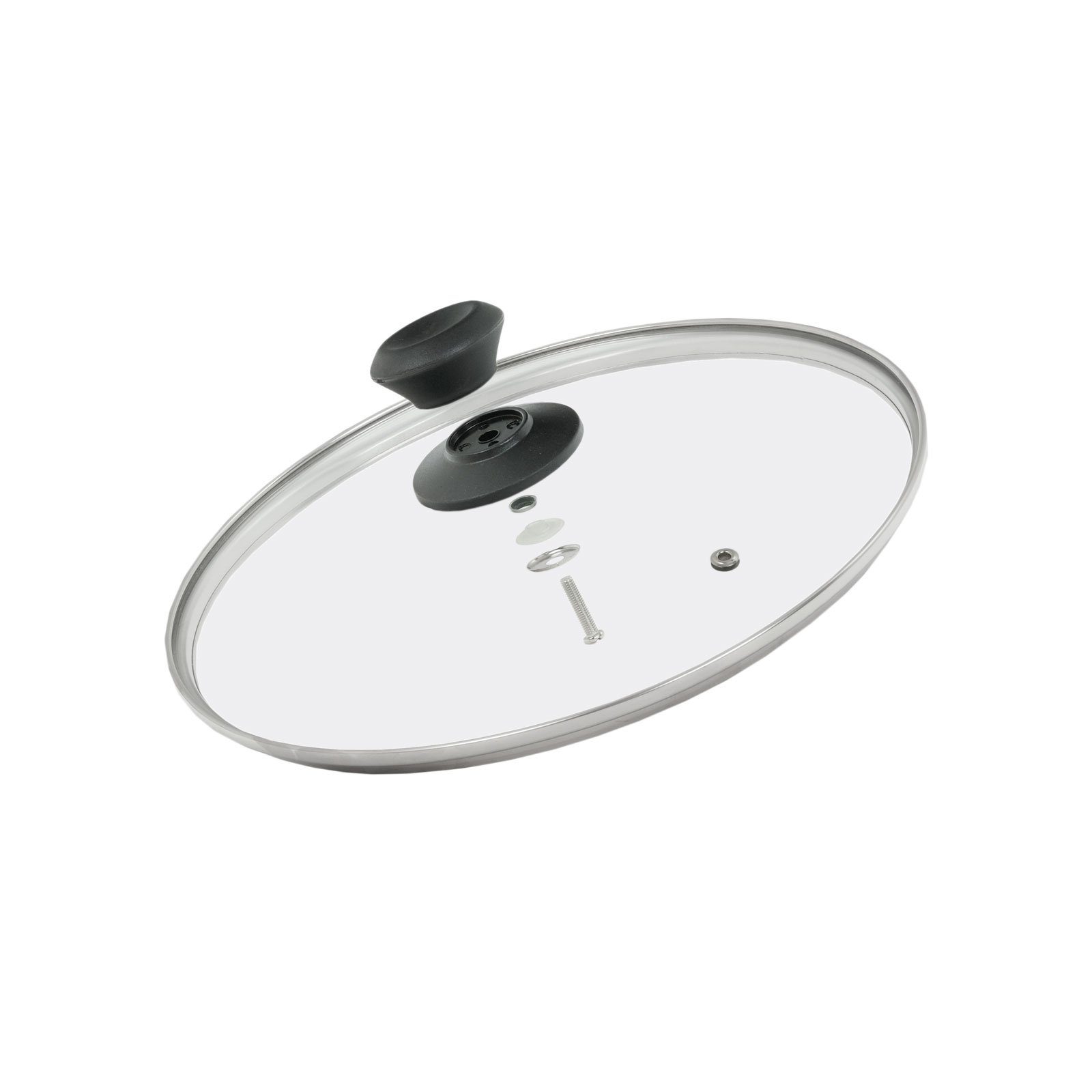 4BIG.fun Topfdeckel Glasdeckel Ø18 cm Pfannendeckel Universaldeckel, (hitzebeständiger Deckel mit Griff aus Kunststoff)