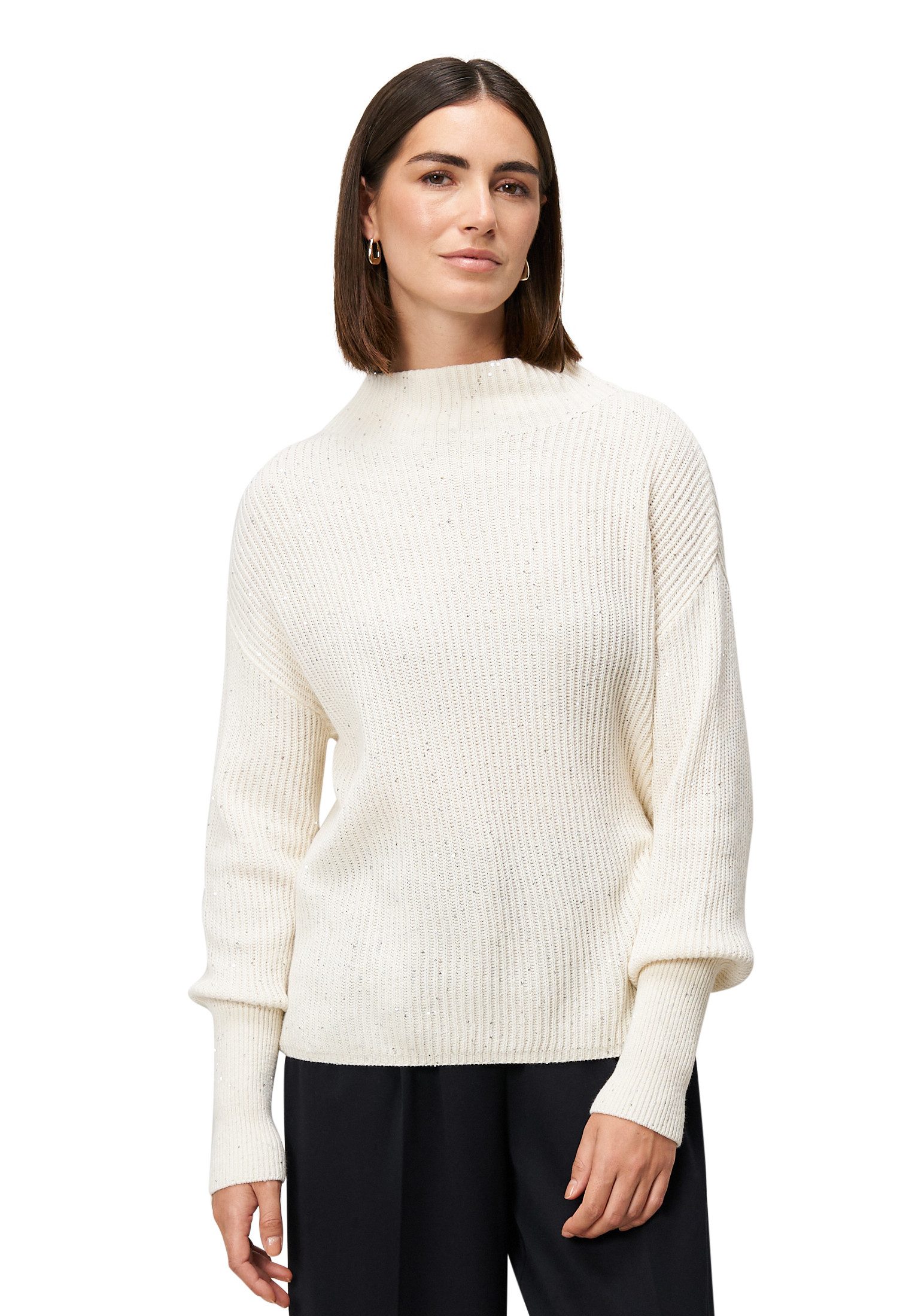 Zero Strickpullover Damen Strickpullover mit Pailletten (1-tlg) Pailletten günstig online kaufen