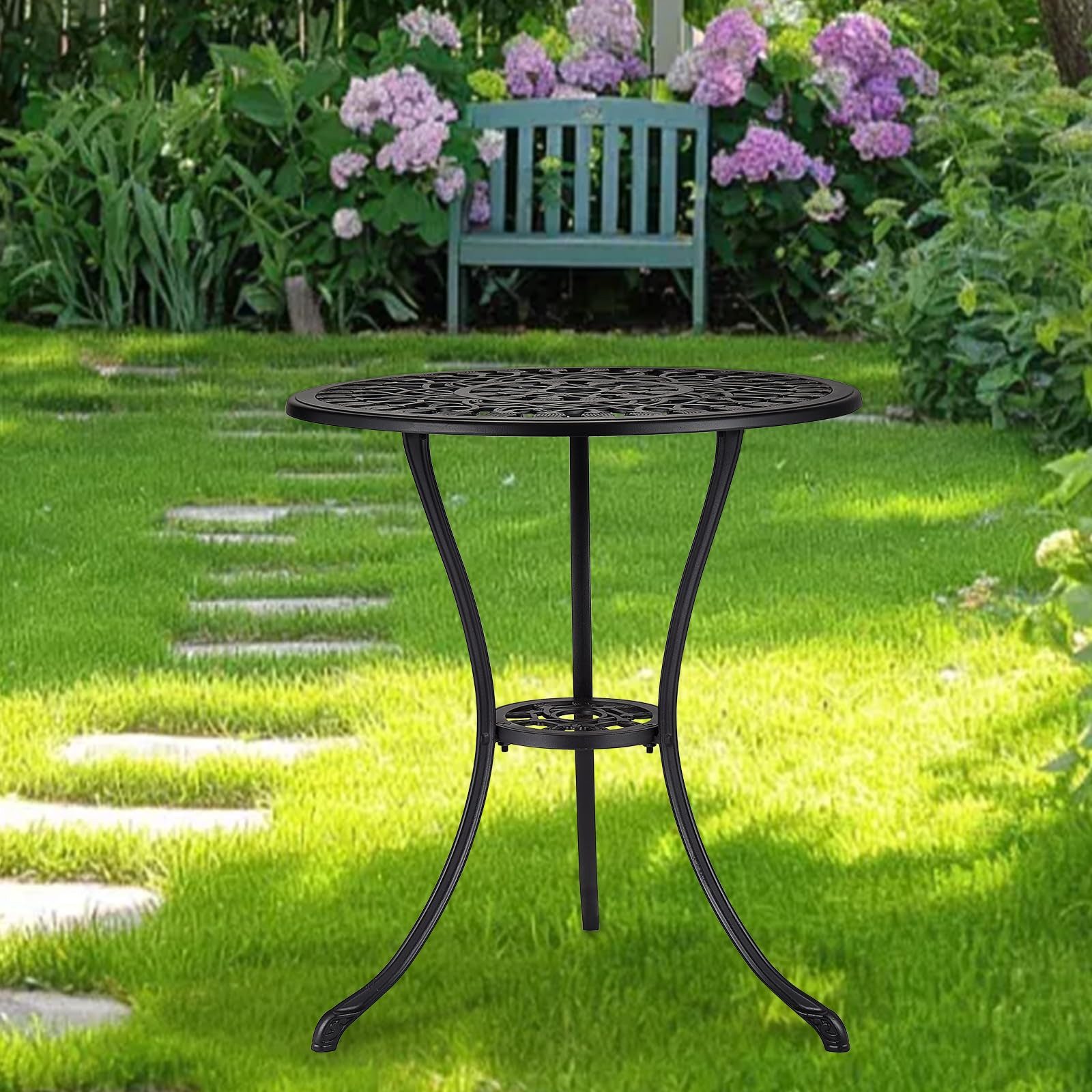 GarveeMore Gartentisch Balkontisch Bistrotisch Outdoor Aluminium günstig online kaufen