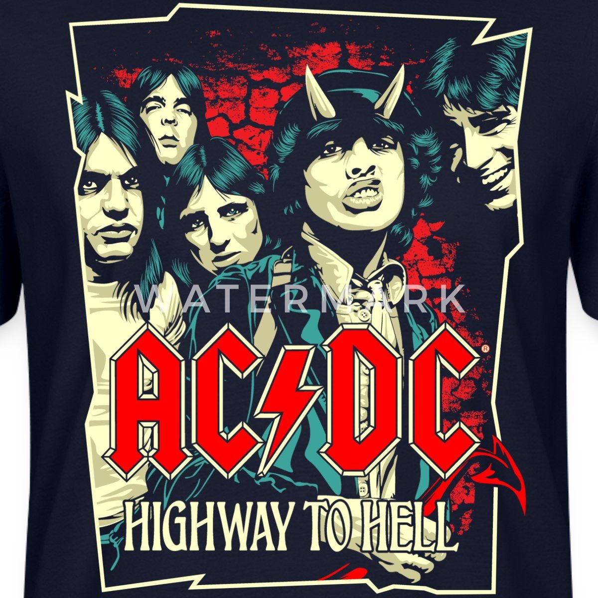 Spreadshirt T-Shirt AC/DC Bandlogo Bild Highway günstig online kaufen