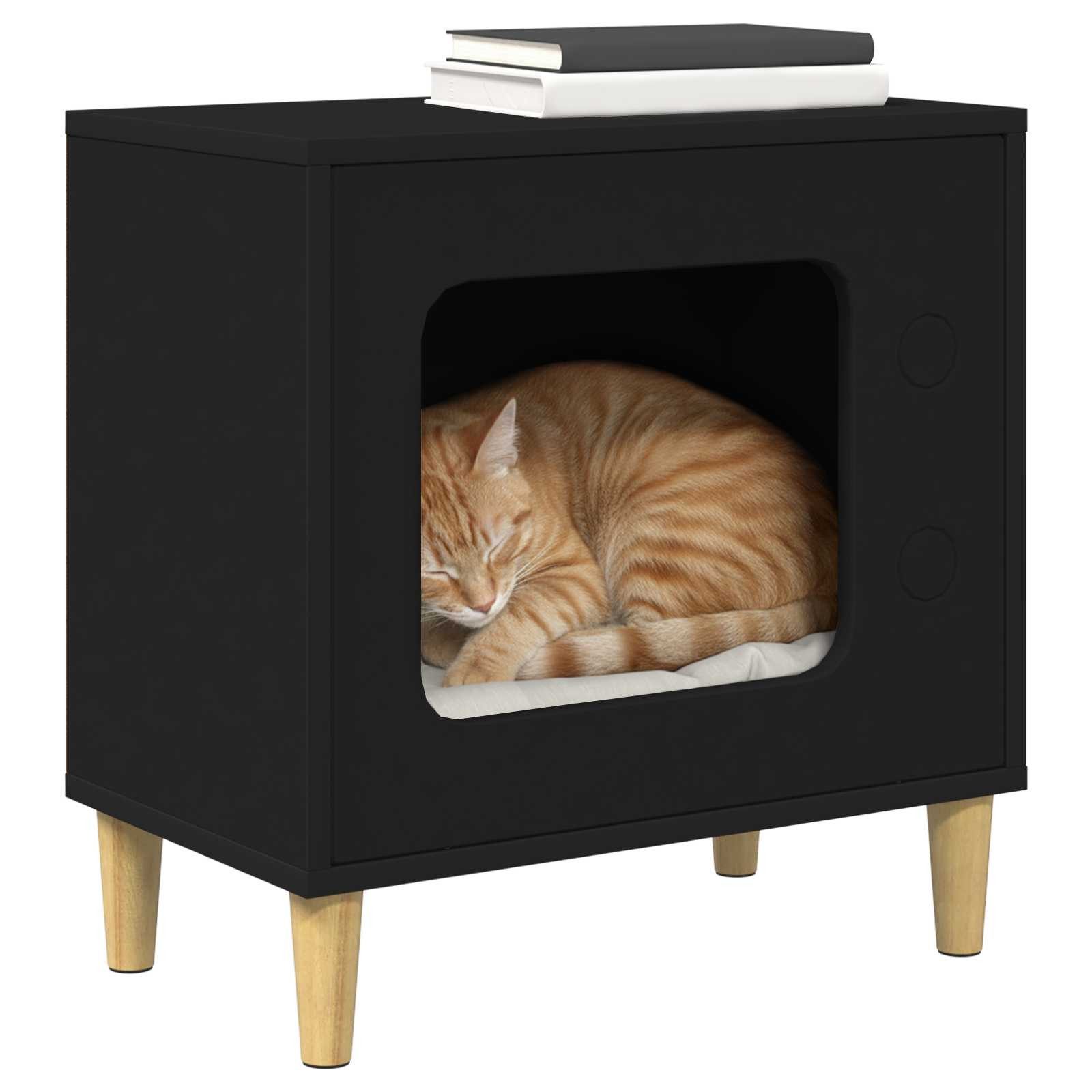 vidaXL Tierkorb 51 x 30 x 52 cm Katzenhaus Schwarz 51x30x52 cm Spanplatte