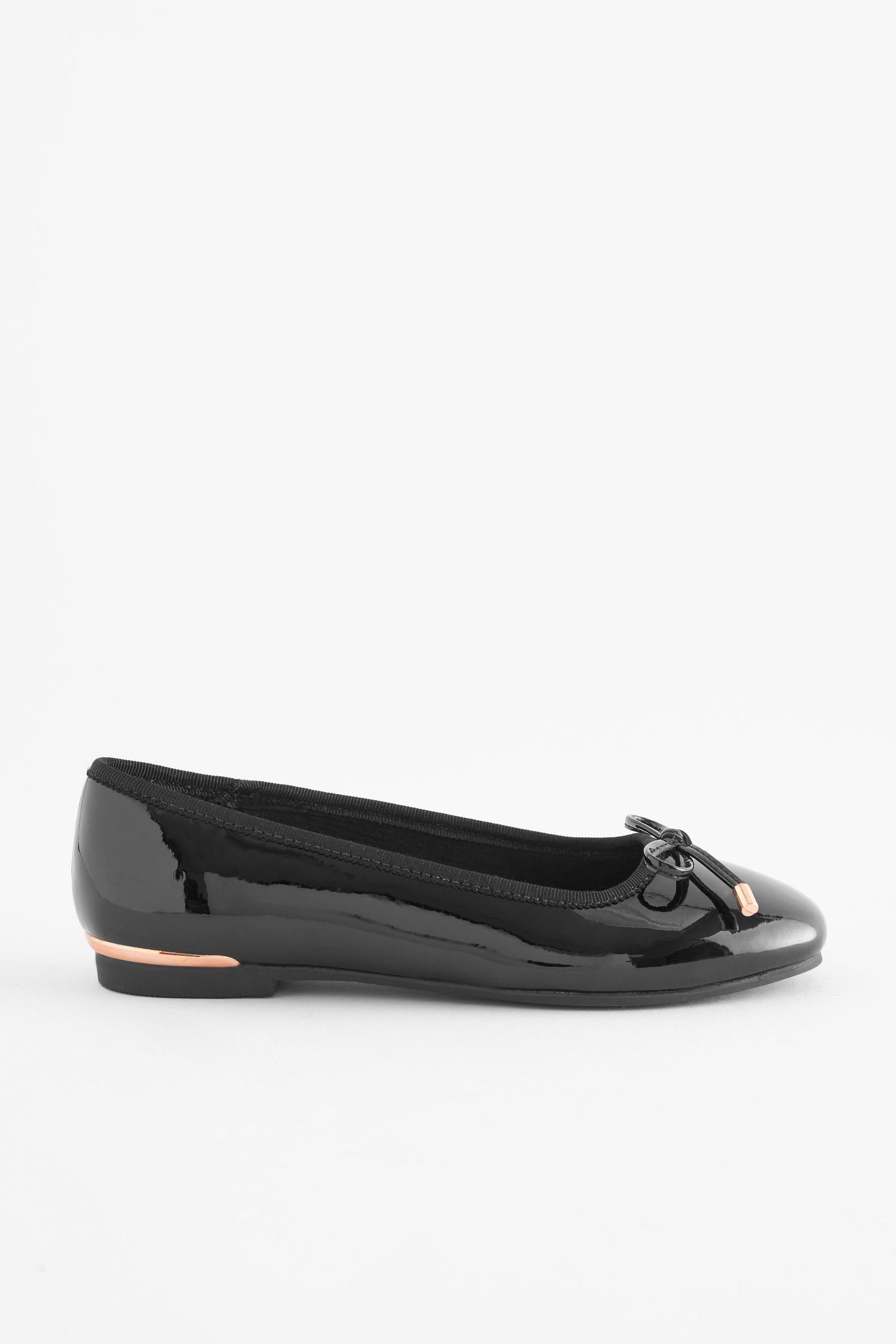 Next Ballerinas mit Schleife für die Schule Ballerina (1-tlg) Black Patent