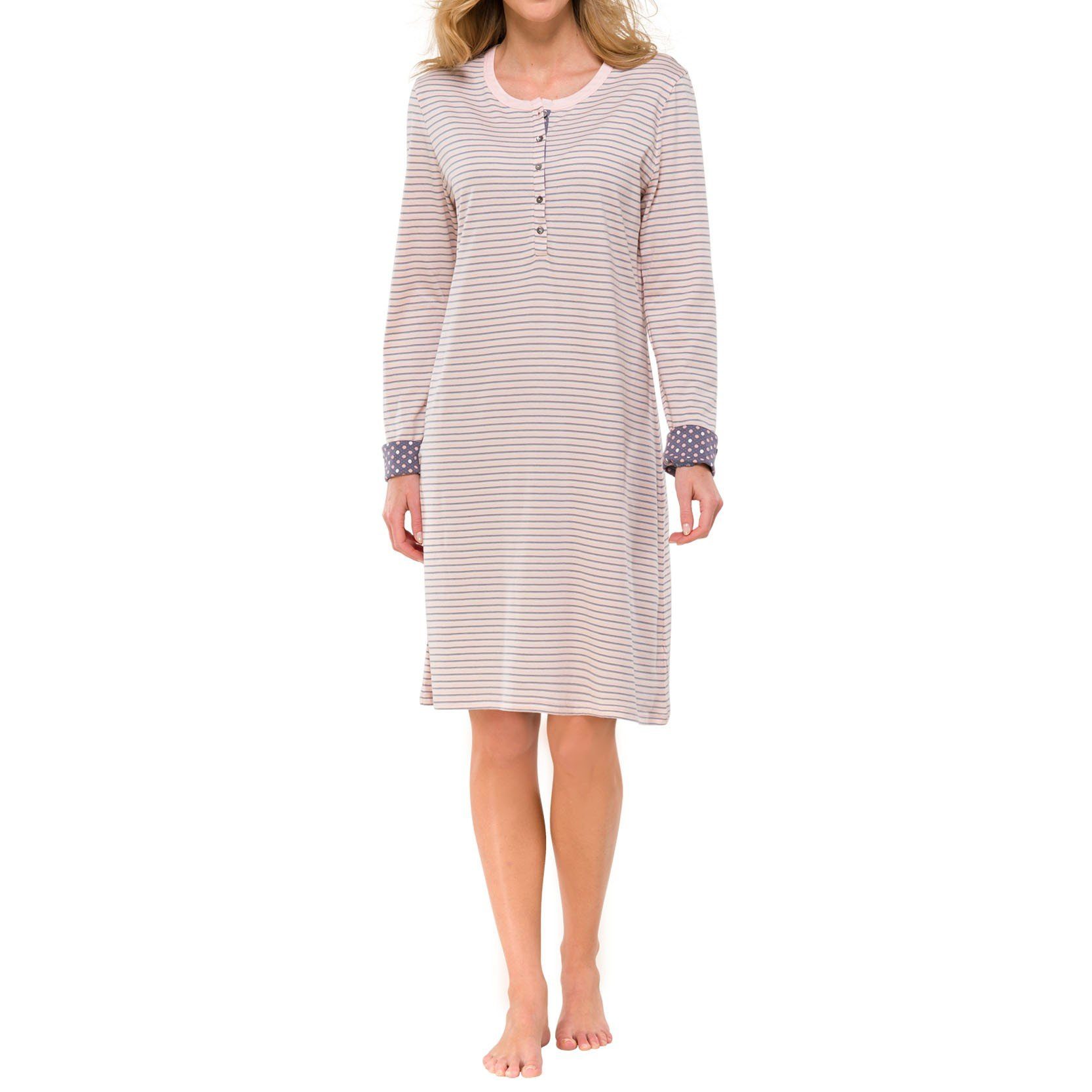 Schiesser Nachthemd Selected Premium (Packung, 1-tlg., Set) Damen  Schlafanzug Sleepshirt Nachthemd Langarm 95cm