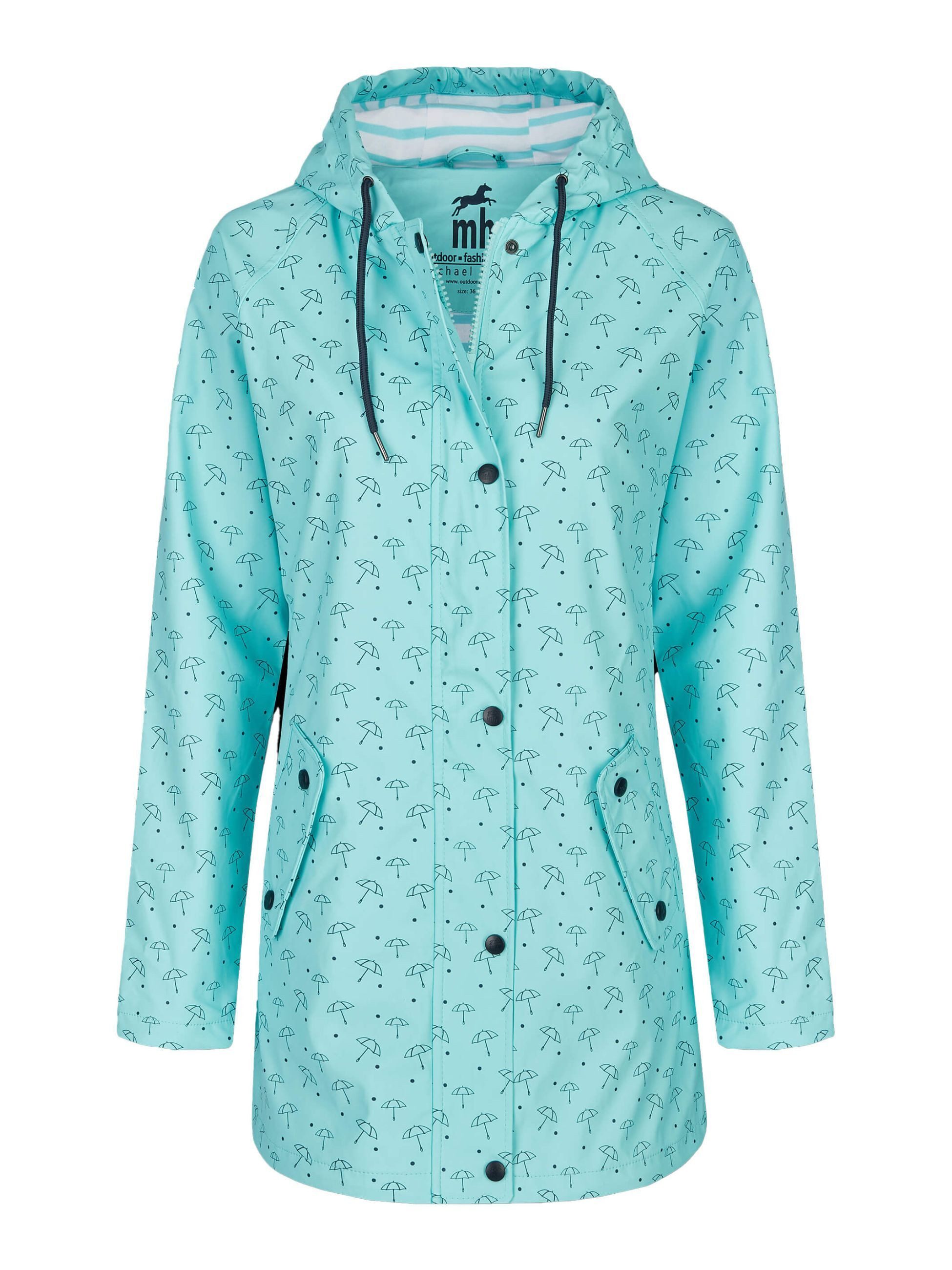 Michael Heinen Regenjacke Damen wasserdicht, winddicht Kapuze, Taschen