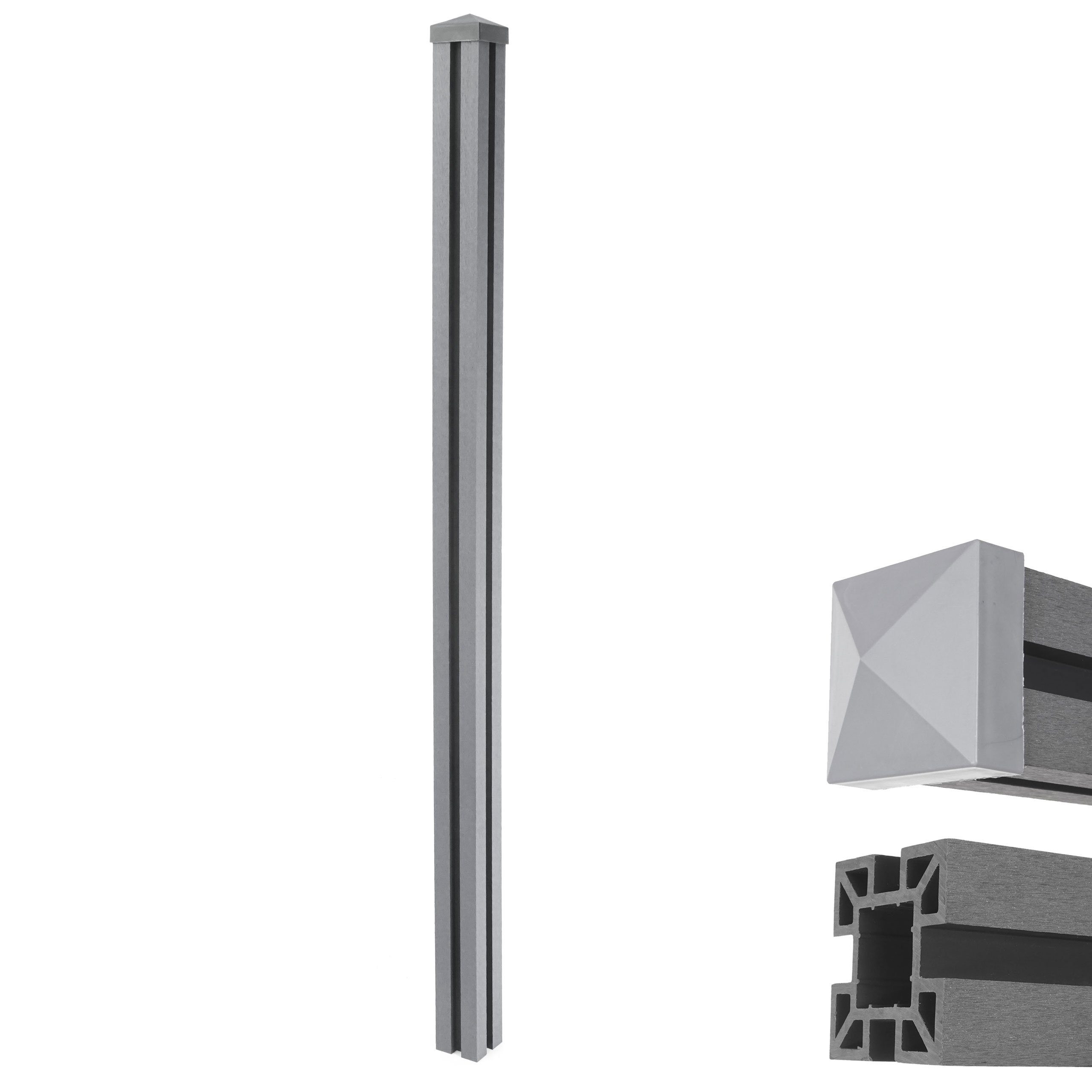 MCW Zaunpfosten Savoie-188, ohne Vor- und Nachbehandlungen, Witterungs- und UV-Beständig