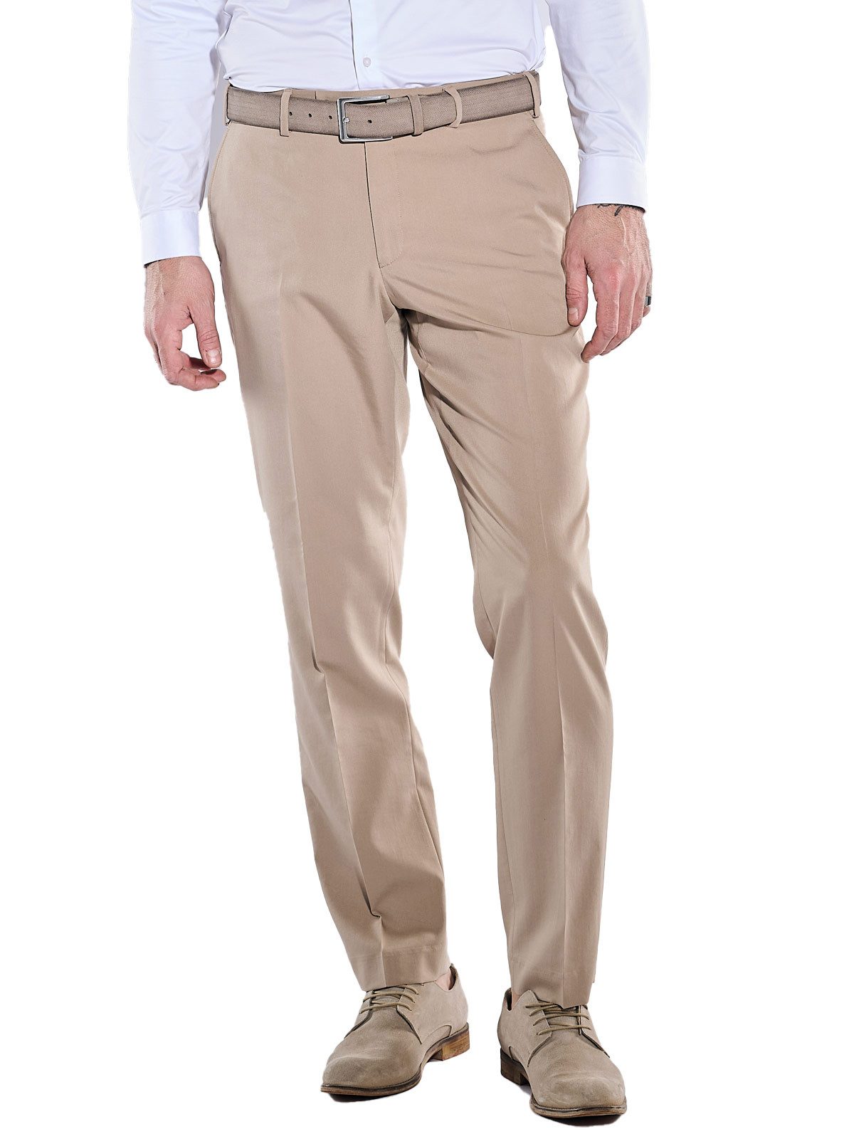 emilio adani Anzughose emilio adani Herren Anzug-Hose mit Bundfalte, Beige günstig online kaufen