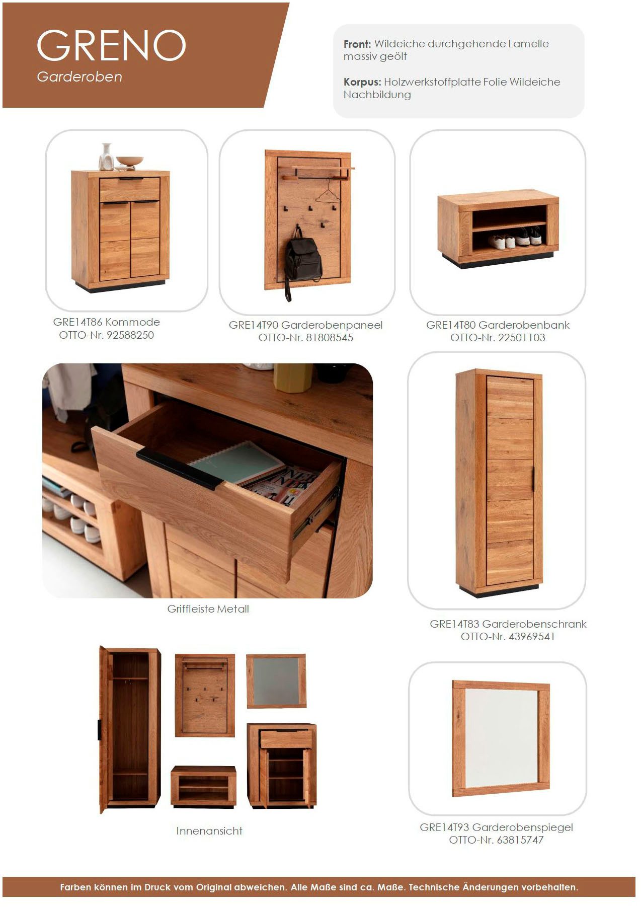 MCA living Schuhschrank Greno Kommode (1-St) 2 Holztüren, 1 Schubkasten, FSC-Mix