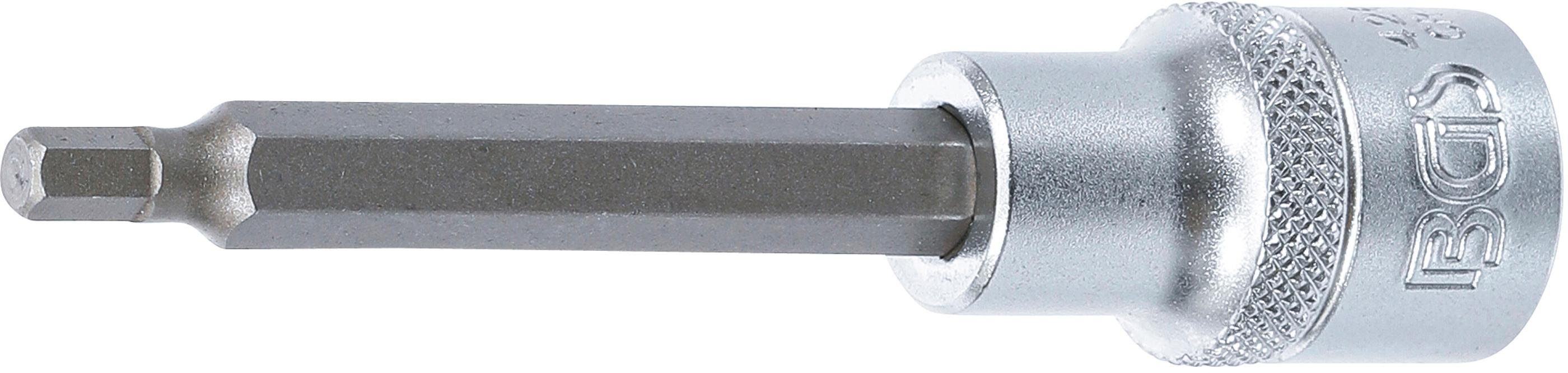 BGS technic Sechskant-Bit Bit-Einsatz, Länge 100 mm, Antrieb Innenvierkant 12,5 mm (1/2), Innensechskant 5 mm