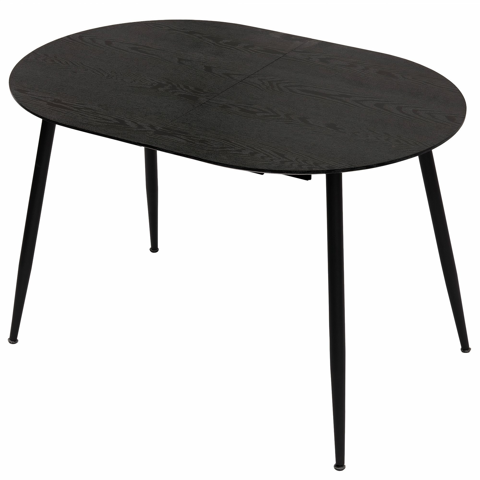 TRISENS Esstisch Rodrigo, Esstisch ausziehbar 120-150-180x80cm 4-10Pers. Ovaler Tisch Holz Optik Schwarz