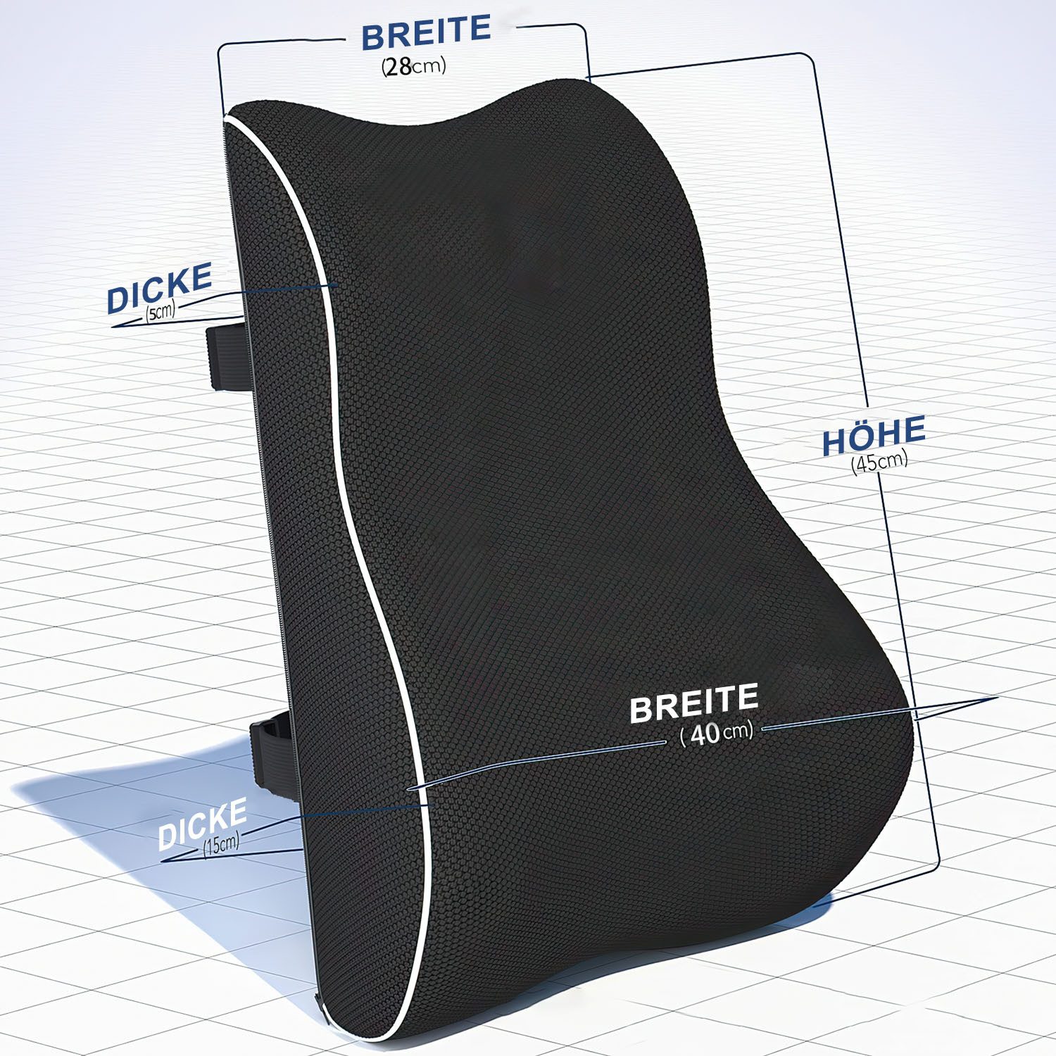 SURFOU Lendenkissen Lendenwirbelkissen Lordosenstütze Auto Rückenstützkissen Auto, Auto Rückenschmerzen mit Meomory Ergonomisches, Rückenkissen für Bürostuhl Sofa Autositz Rollstuhl Lendenwirbelkissen