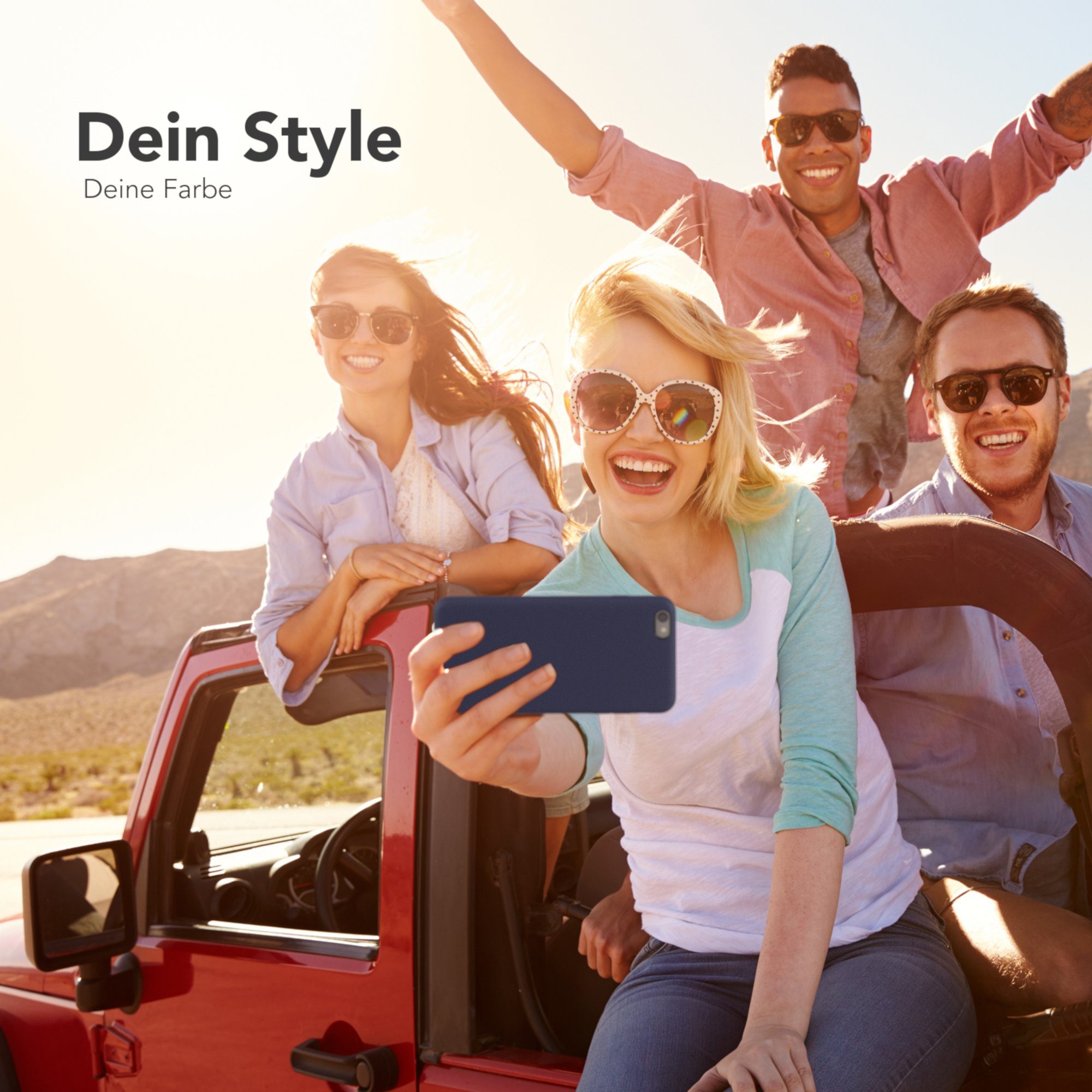 EAZY CASE Handyhülle Premium Silikon Case für Apple iPhone 6 / 6S 4,7 Zoll, Handy Softcase Hülle Silikon mit Displayschutz Case Blau / Nachtblau