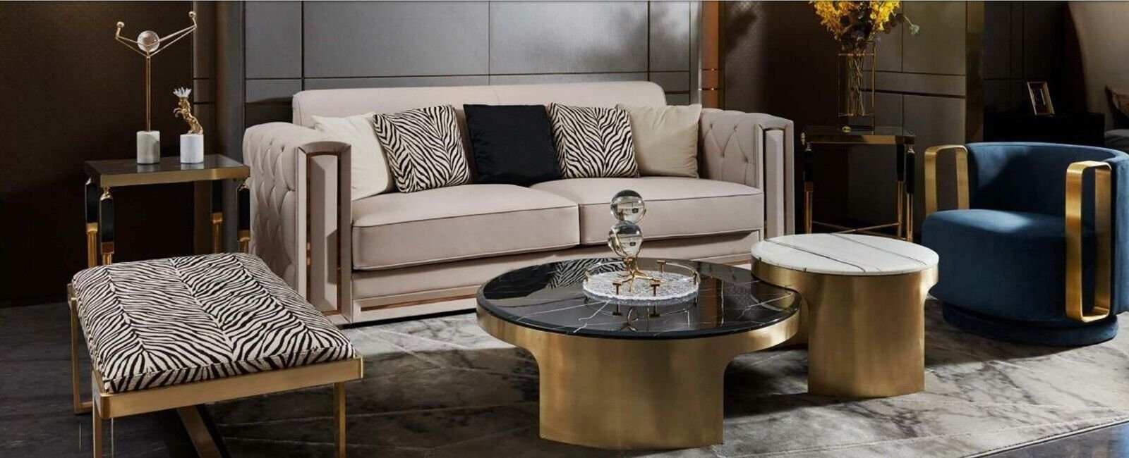 Modern In Möbel, Couchtisch Doppelter Europe Tisch JVmoebel Luxus Made Wohnzimmer Couchtisch
