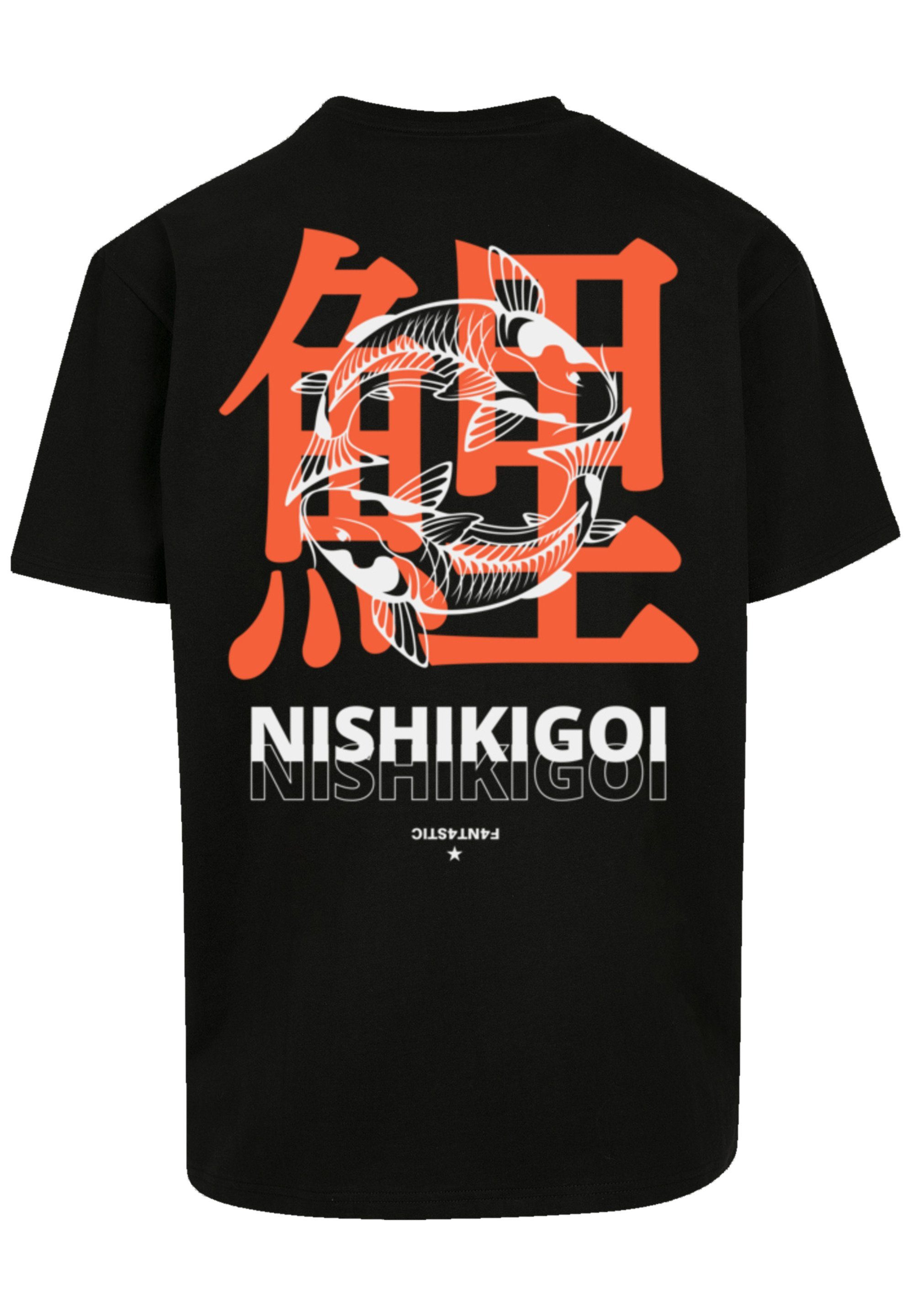 Grafik Print F4NT4STIC Koi schwarz Nishikigoi T-Shirt Japan