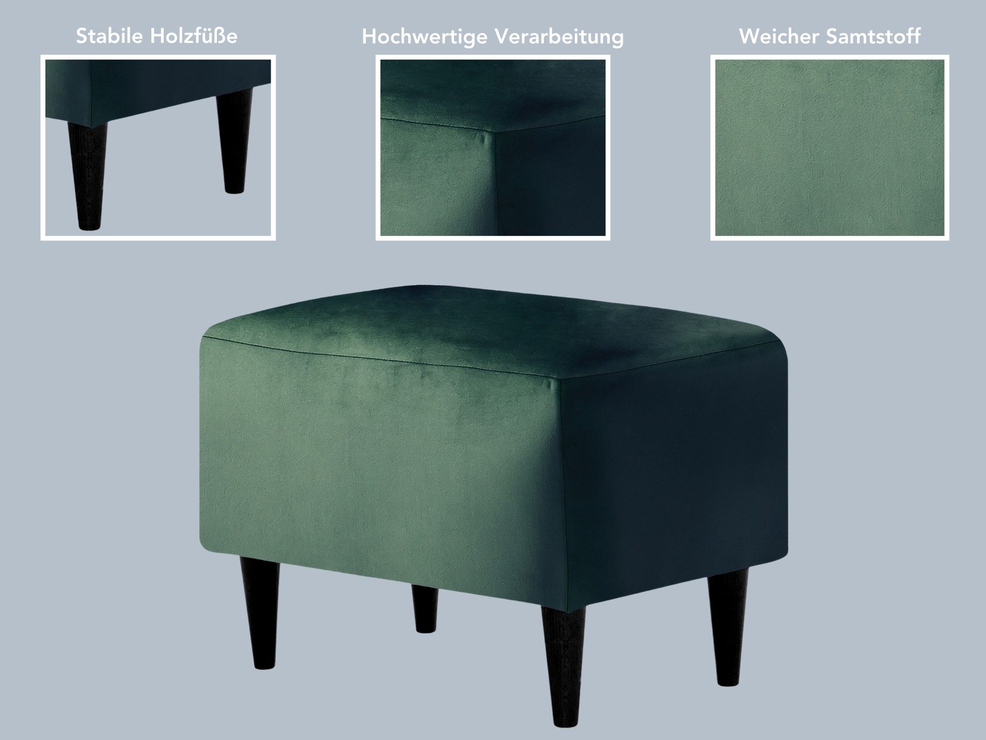 XDREAM Polsterhocker bequemer und moderner Fusshocker, gepolstert (1 St), verschiedene Bezugsqualitäten, in vielen modernen Farben erhältlich