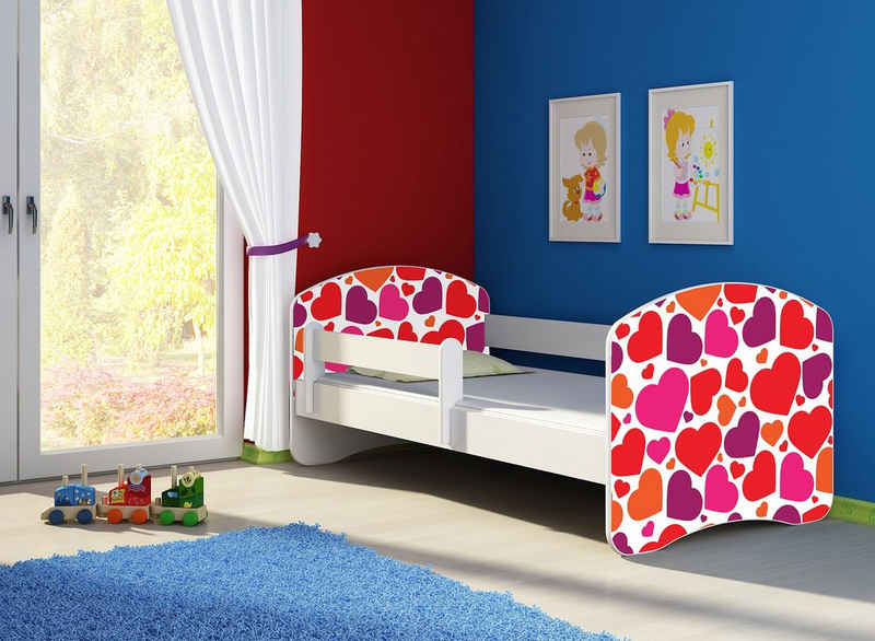 Clamaro Kinderbett (Kinderbett, Babybett 70x140, 80x160, 80x180cm Juniorbett, Kind, Motiv, Schublade CLAMARO)