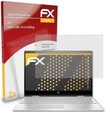 atFoliX Schutzfolie für HP Envy x360 15-cn1004ng, (2 Folien), Entspiegelnd und stoßdämpfend