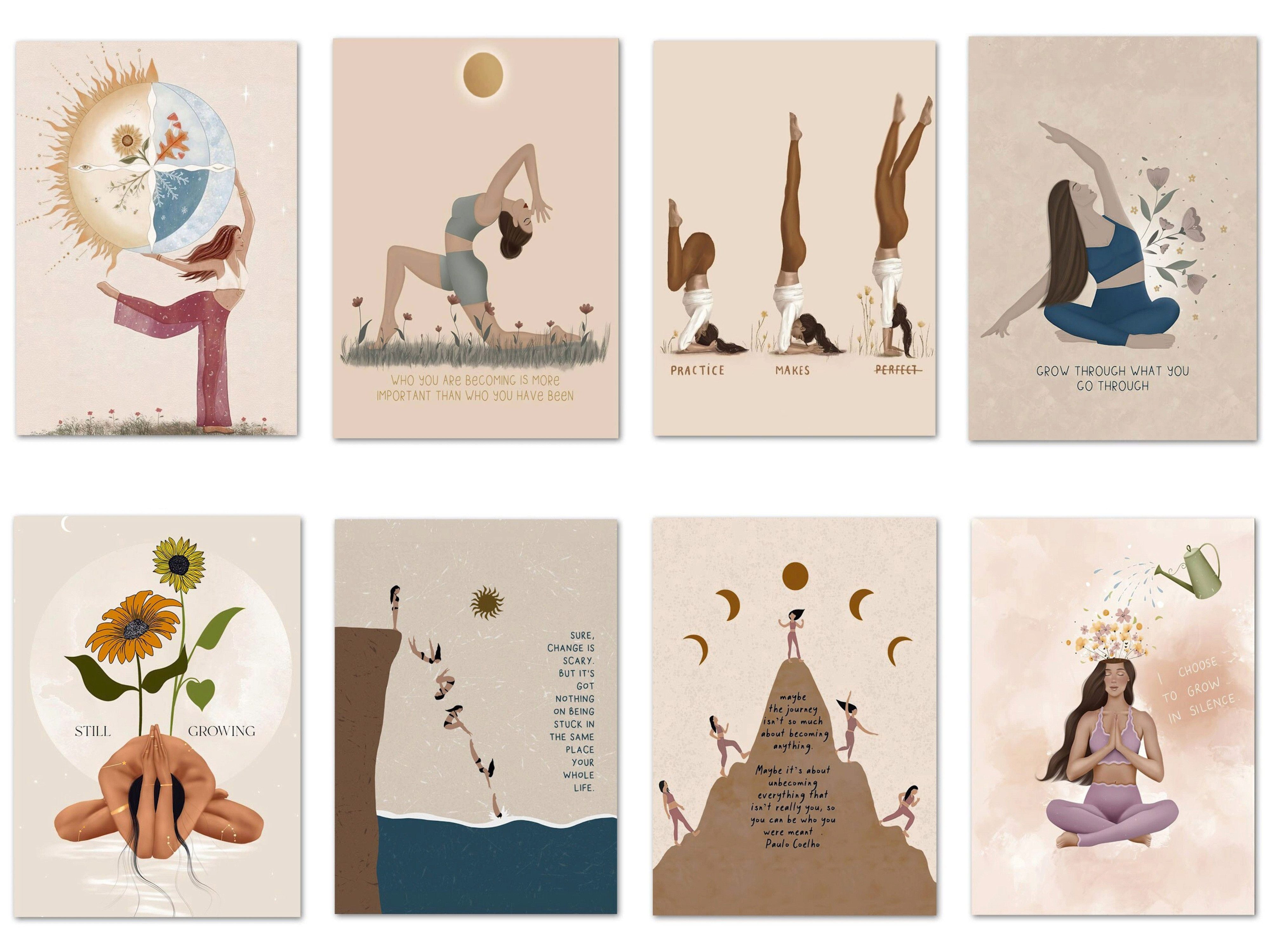 JUSTGOODMOOD Poster Yoga Manifestieren Geschenkidee Positive Gedanken Deko Print ohne Bild, B (1 St)
