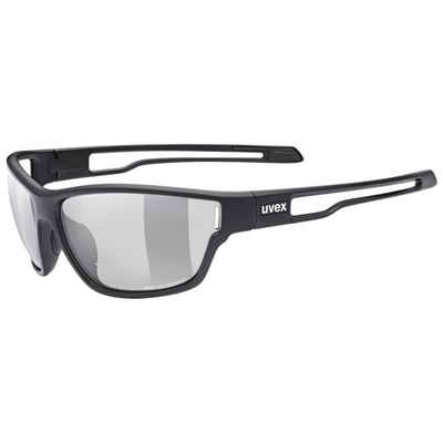Uvex Sportbrille, (1-St), uvex Unisex – Erwachsene, sportstyle 806 V Outdoorbrille, selbsttönend black mat/smoke