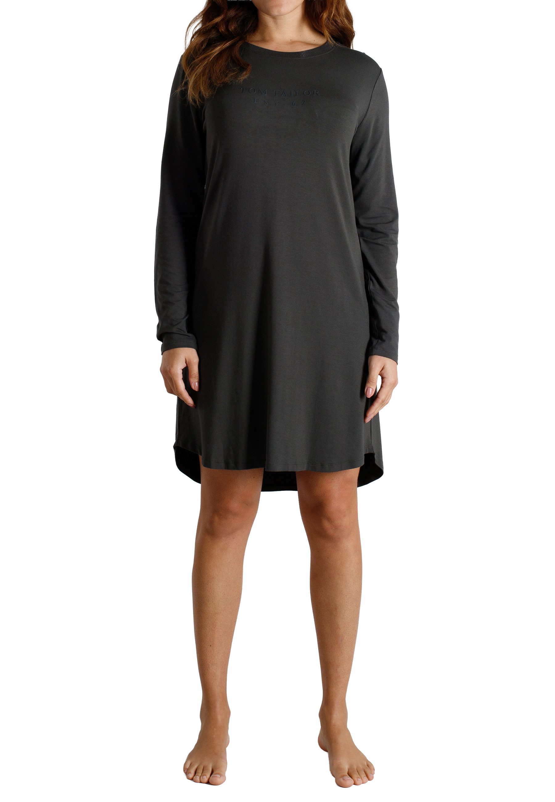 Nachthemd TOM TAILOR Damen Nachthemd grau uni