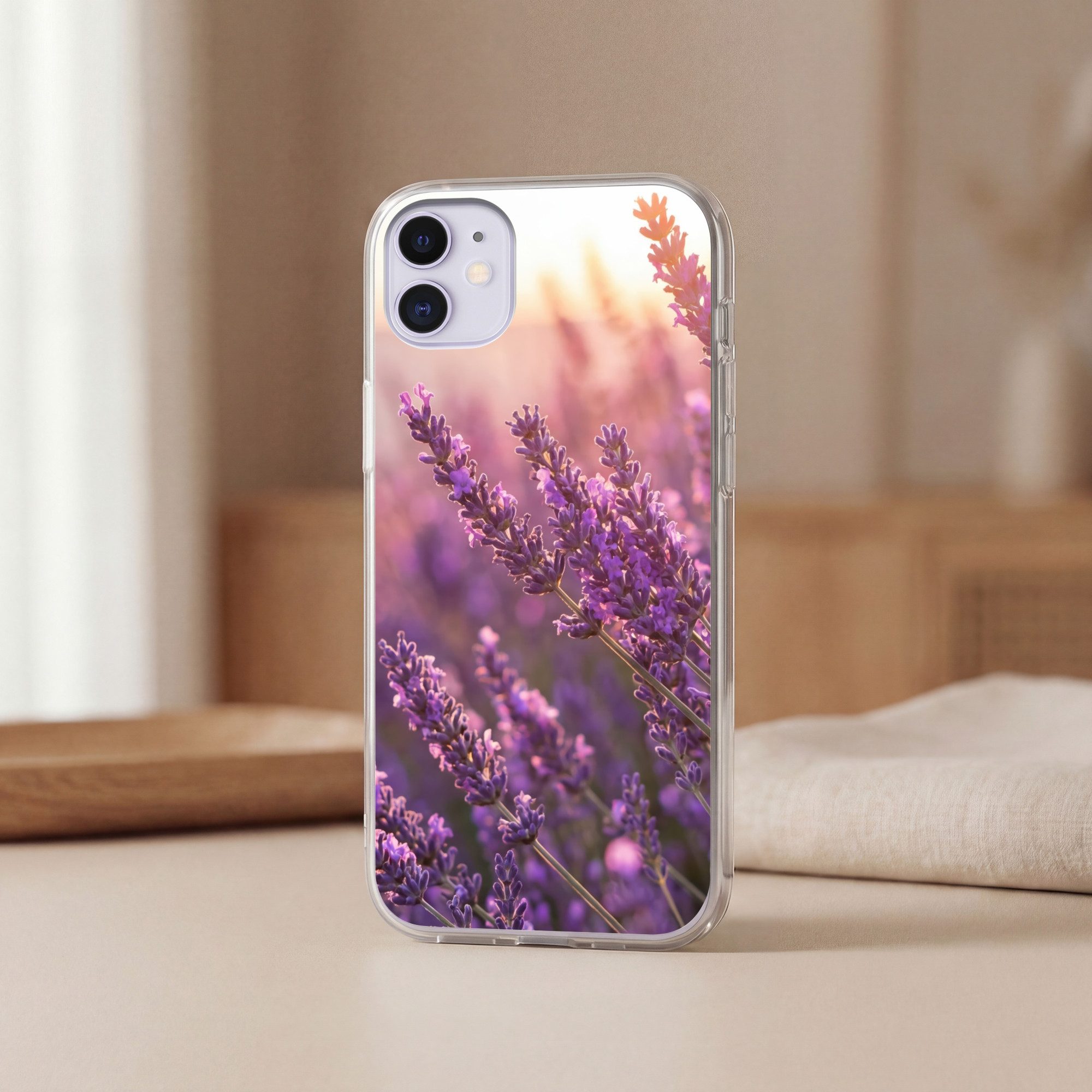 MuchoWow Handyhülle für Apple iPhone 11 Lavendel - Lila - Sonnenlicht, Smartphone-Bumper, Print, Handy Schutzhülle Dünn