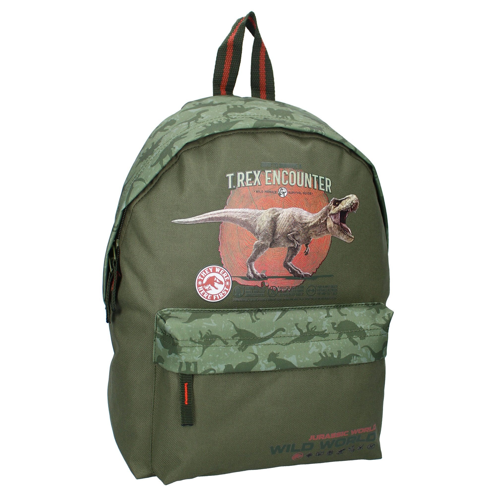 Vadobag Kinderrucksack Jurassic World Schulrucksack Grüner Tasche mit Dino-Motiv