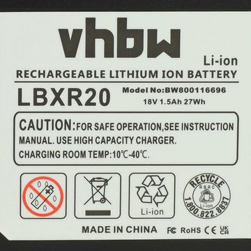 vhbw kompatibel mit Bostitch BTC441, BTC441LB, BTC400, BTC401, BTC401LA, Akku Li-Ion 1500 mAh (18 V)