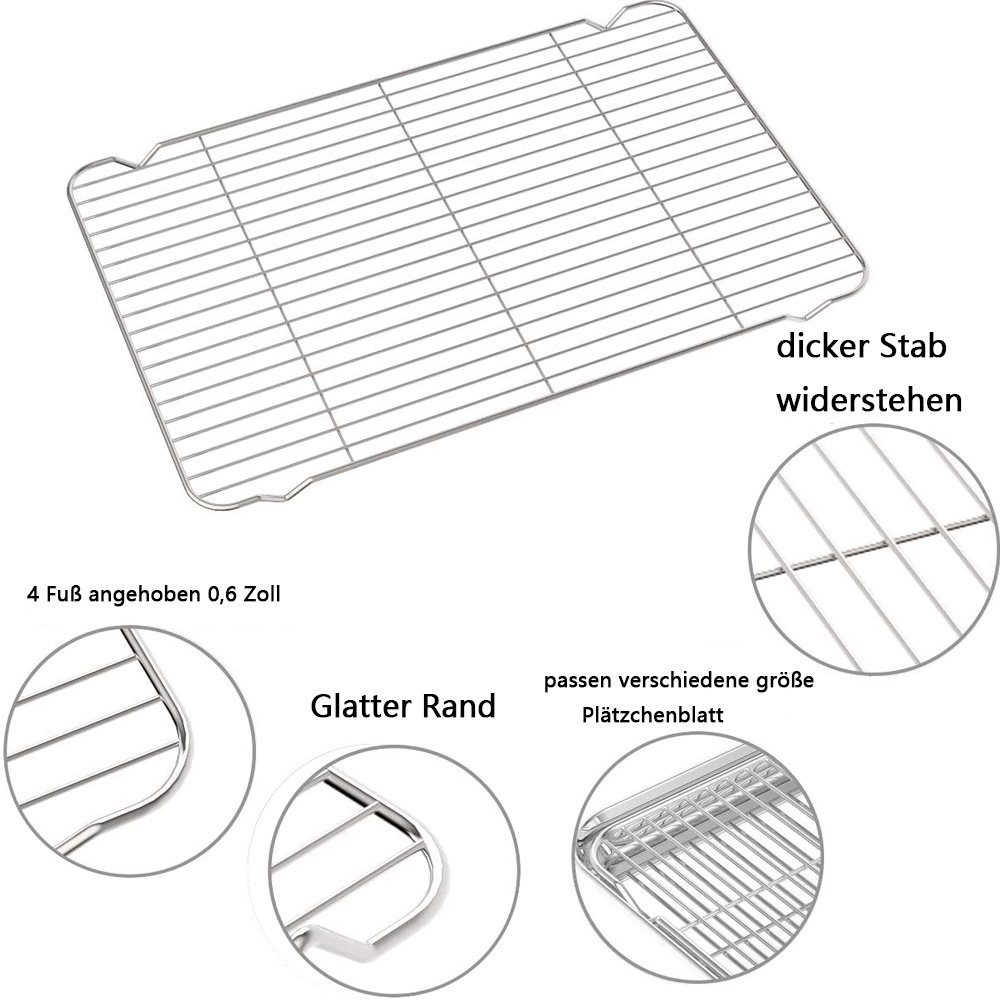 Edelstahl Jormftte Backofenrost Abkühlgitter,Kuchengitter aus