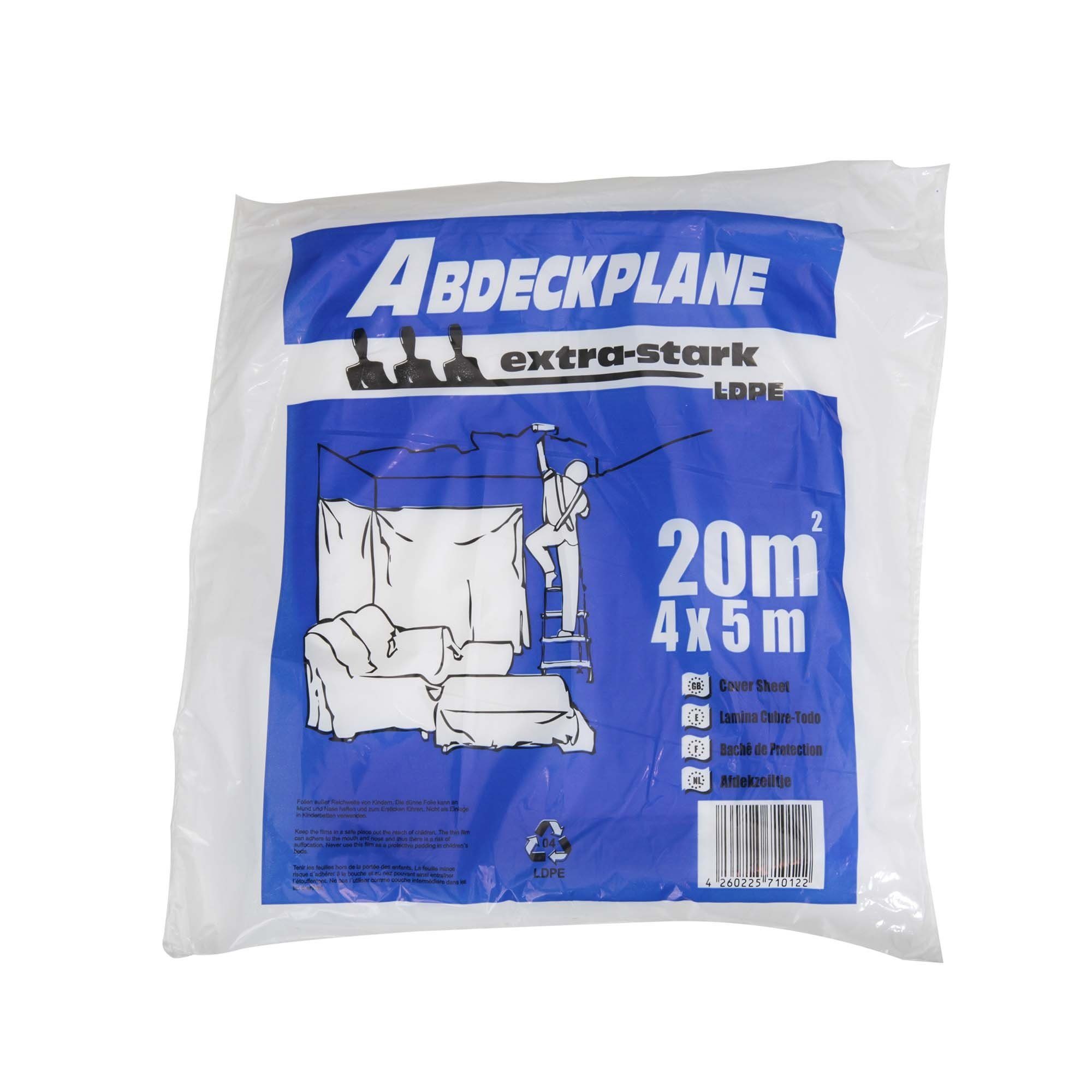 Scorprotect® Schutzfolie Abdeckplane Abdeckfolie LDPE 50 my „extra-stark“ 4 x 5 m