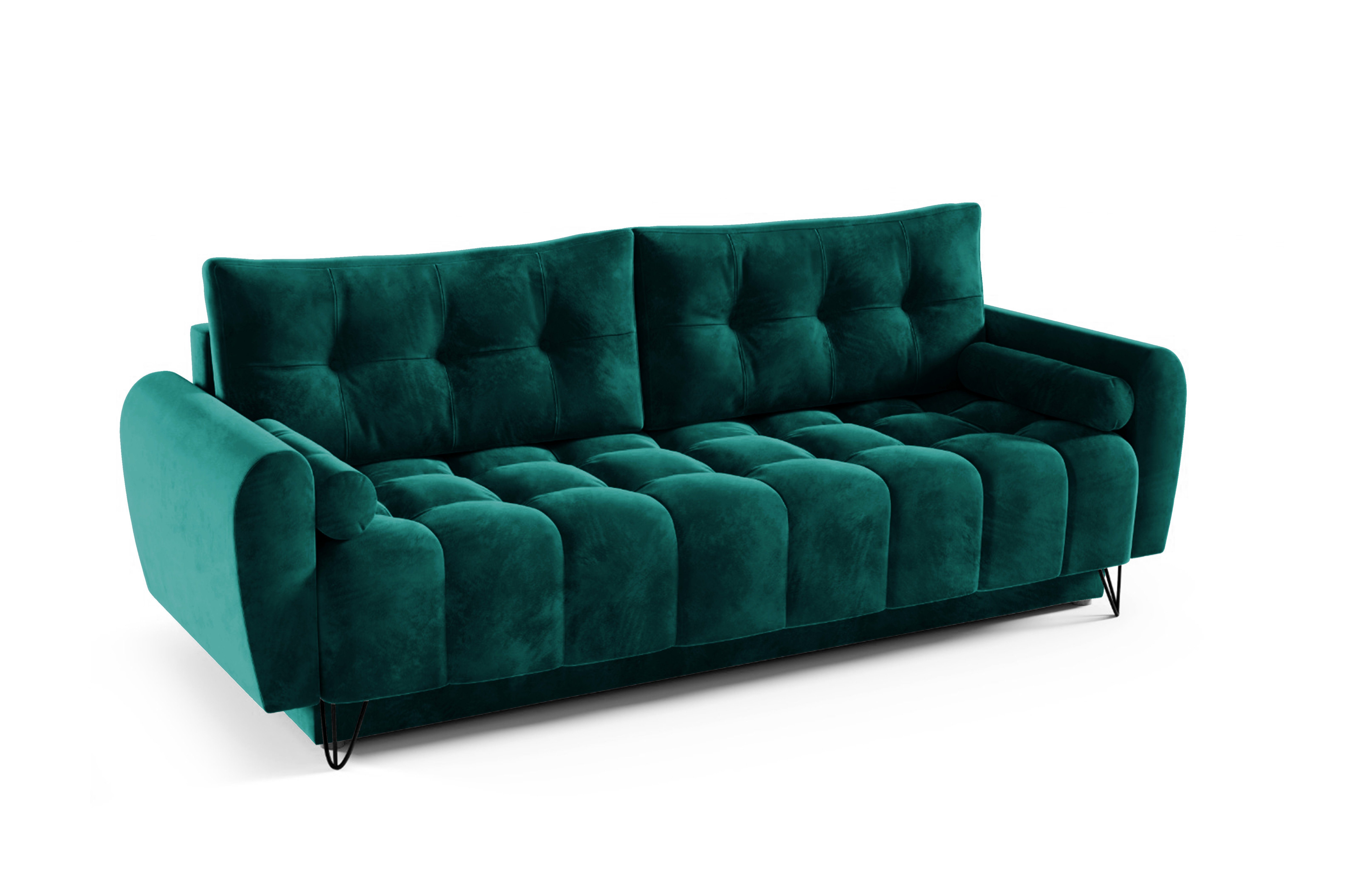 MOEBLO Schlafsofa (BxHxT): mit Wohnzimmer - OHIO, Sofagarnitur für und mit Couch cm, Sofa Bettfunktion 233x93x100 Schlaffunktion Bettkasten Polstersofa Wohnlandschaft