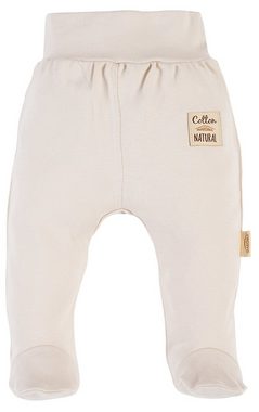 Makoma Stoffhose Baby Hose mit Fuß Neutral für Neugeborene Jungen & Mädchen Beige (3-tlg., 3er-Pack) 100% Baumwolle