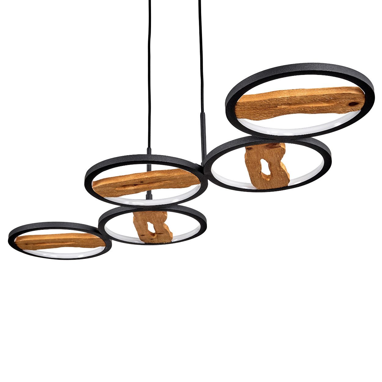 hofstein Pendelleuchte dimmbare Hängelampe aus Metall/Holz/Kunststoff günstig online kaufen