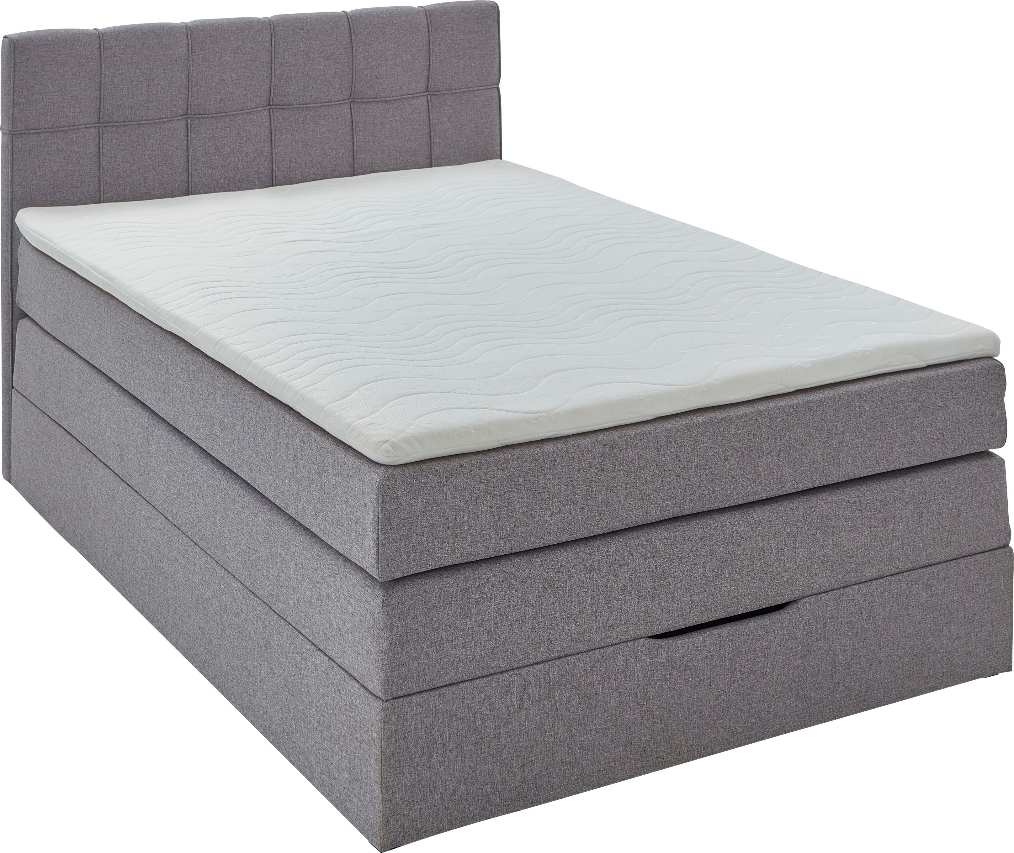 Home affaire Boxspringbett Fornoli, inkl. Topper und Bettkasten, H3 in zwei Matratzenarten