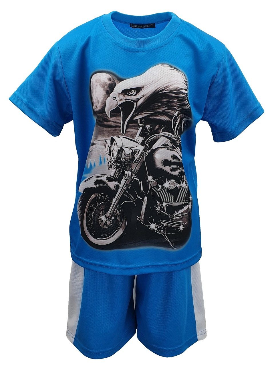 Fashion Boy T-Shirt & Shorts Jungen Sommer Set T-Shirt + Shorts, JS100 Hellblau