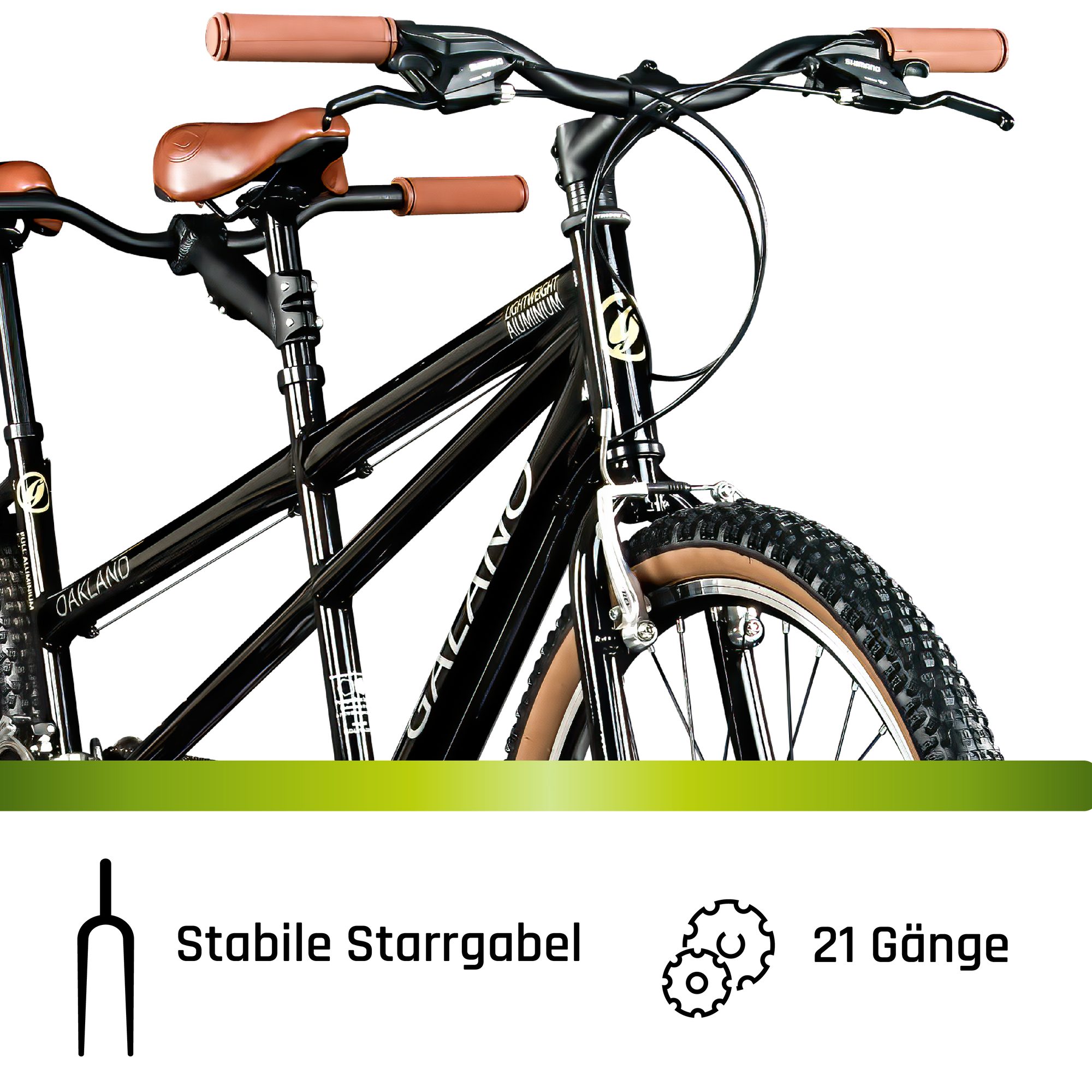 Galano Tandem Oakland, 21 Gang, Kettenschaltung, 26 Zoll Tandem Fahrrad ab 145cm Mountainbike Bike 21 Gang MTB Hardtail