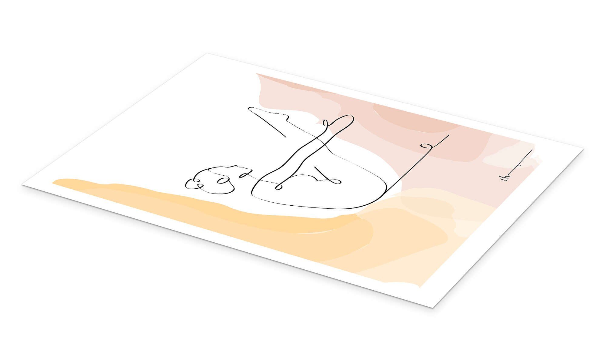 Posterlounge Wandbild Boot Pose (Navasana), Yoga In Art, erhältlich als Poster, Leinwandbild, Wandsticker oder Acrylglasbild