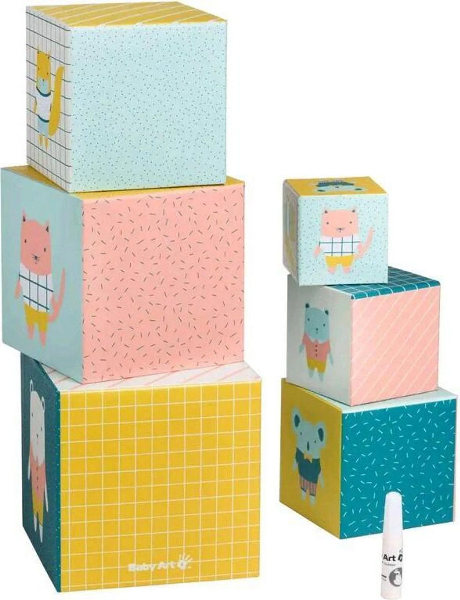 BABY ART Spiel Baby Art Activity Würfel - Stapelbare Lernwürfel für Babys & Kleinkind