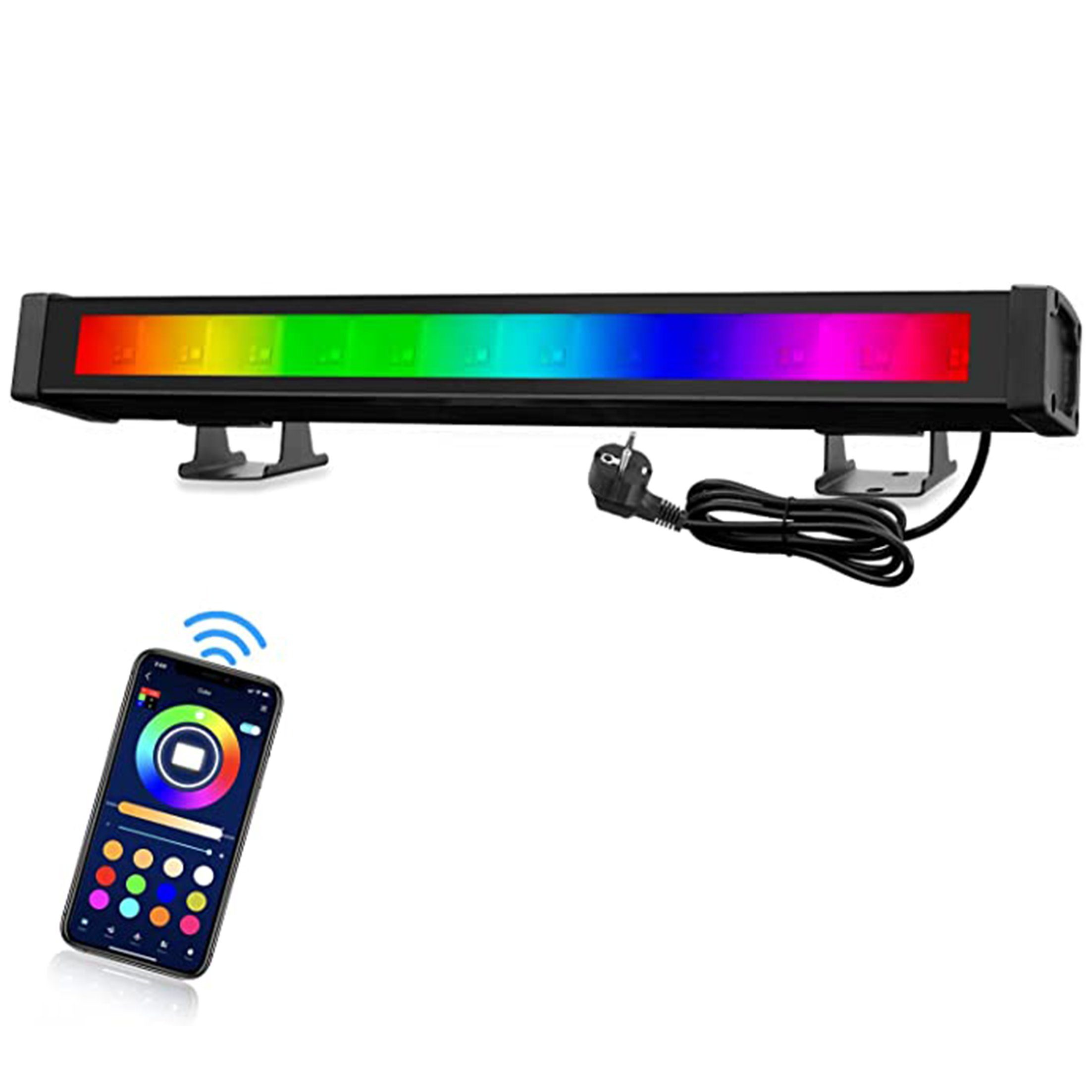Lamon LED Flutlichtstrahler RGB-Wandfluter, LED-Strahler, LED-Licht,36W  wasserdicht mit 1,5M Kabel, Bluetooth APP-Fernbedienung, geeignet für  Outdoor-Party Hochzeit