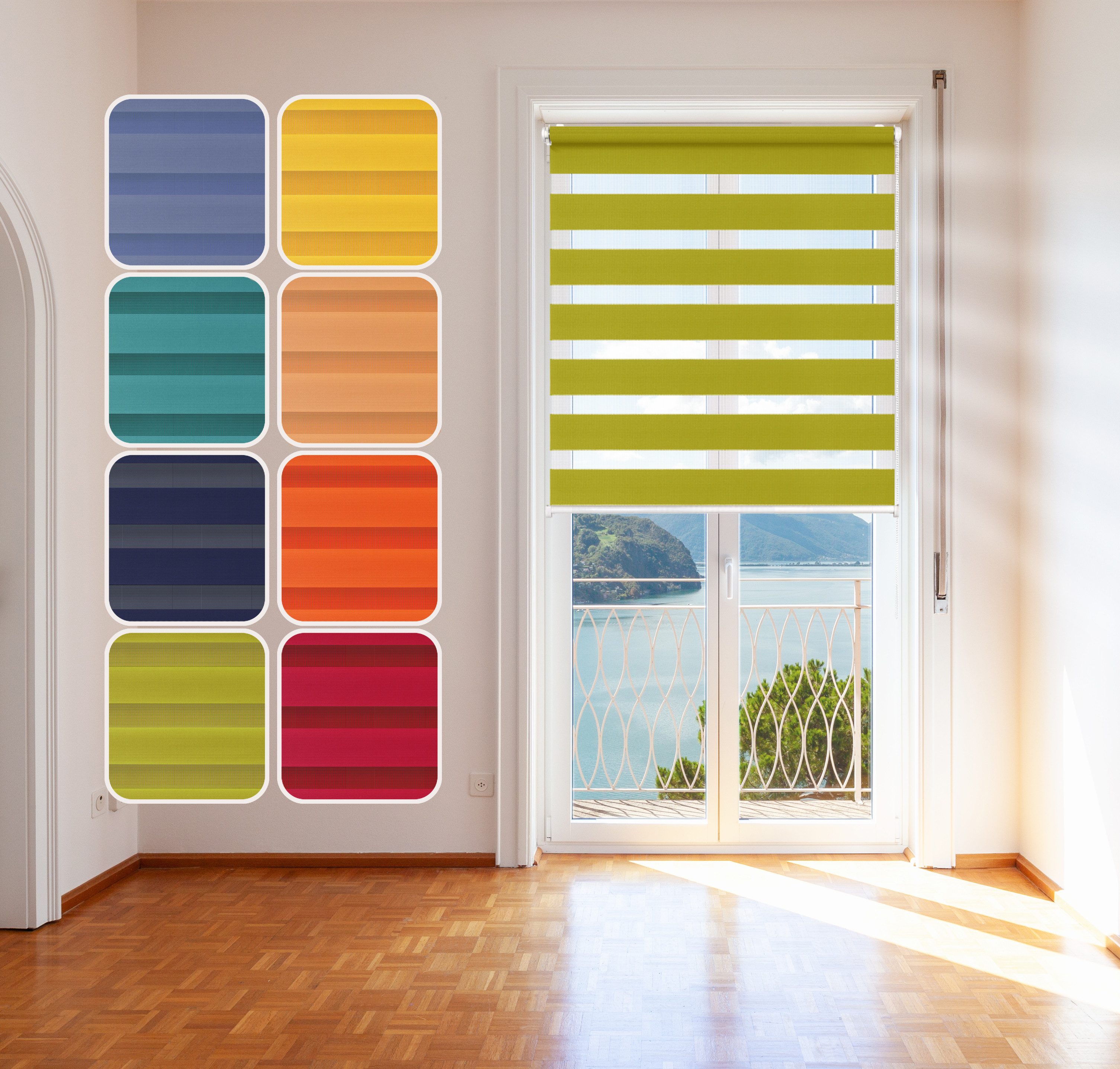 Doppelrollo Duo-Rollo Klemm Fix, Fenster-Rollo Ohne Bohren, DomDeco, Klemm- oder Schraubmontage, Klemmbar, Kettenzug, ohne Bohren, Sicht- und Blendschutz