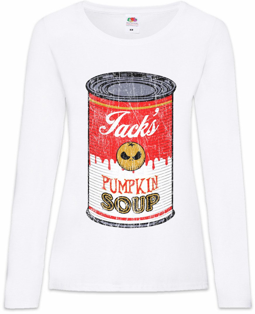 Langarmshirt Jack's Pumpkin Soup I Damen Langarmshirt Kürbis Nightmare Gesicht