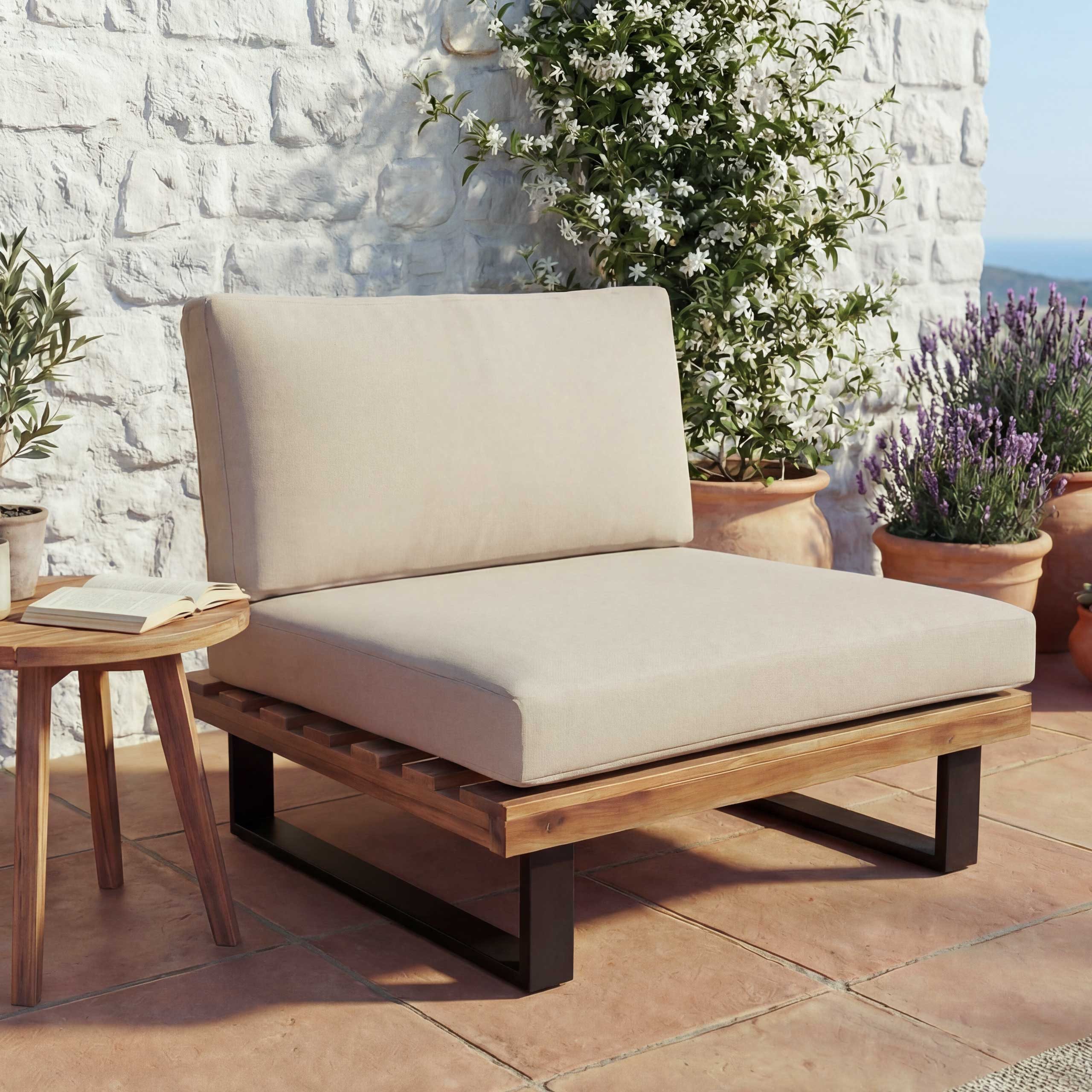 MCW Gartenlounge-Sessel MCW-H54-S, 10cm Polsterdicke, Hohe Stoffqualität 230g/m², wasserabweisender Bezug