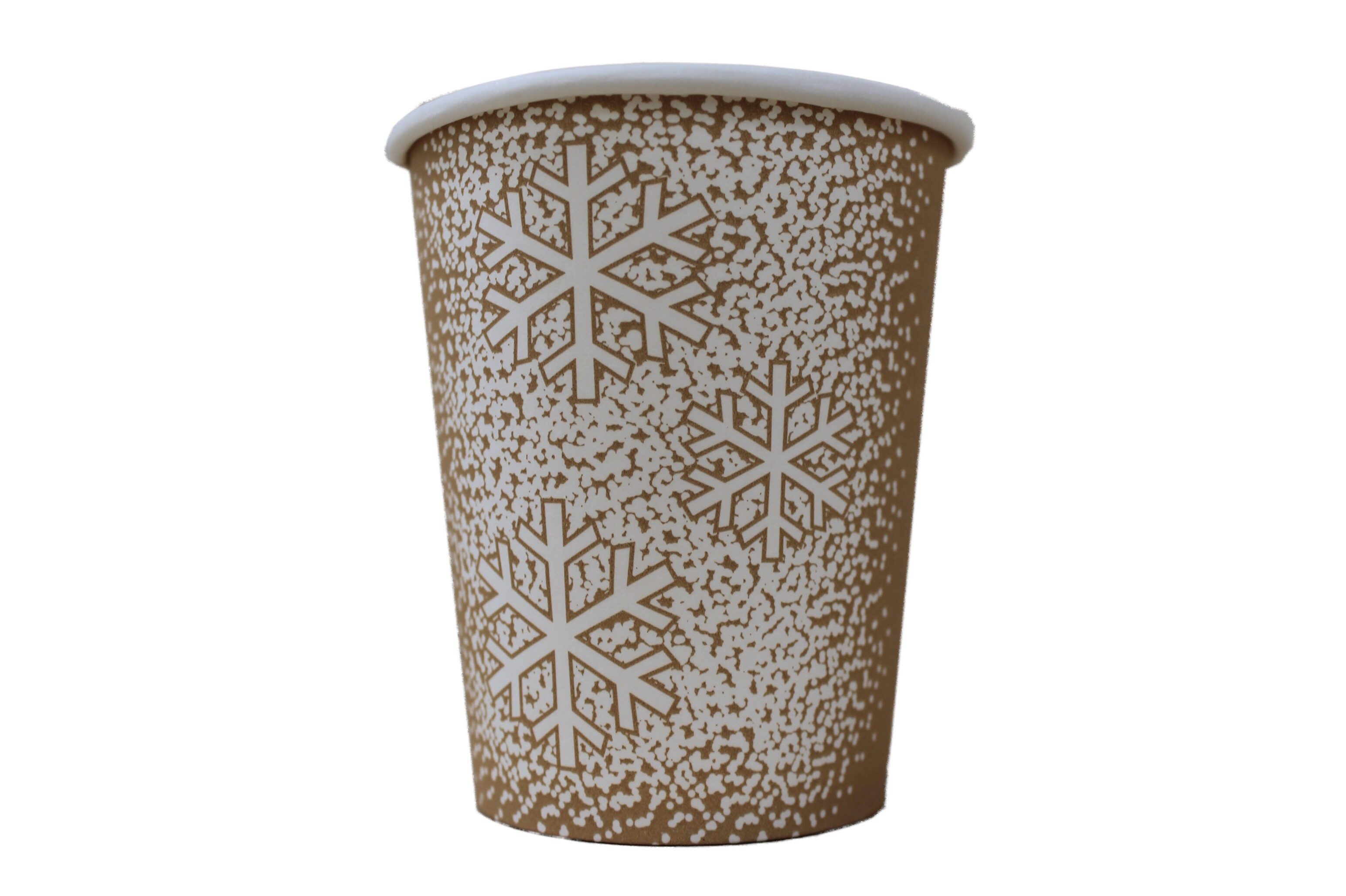 Einwegbecher Trinkbecher Кружка глинтвейна Pappe 0,2 L "Schneeflocke", 100 Stück