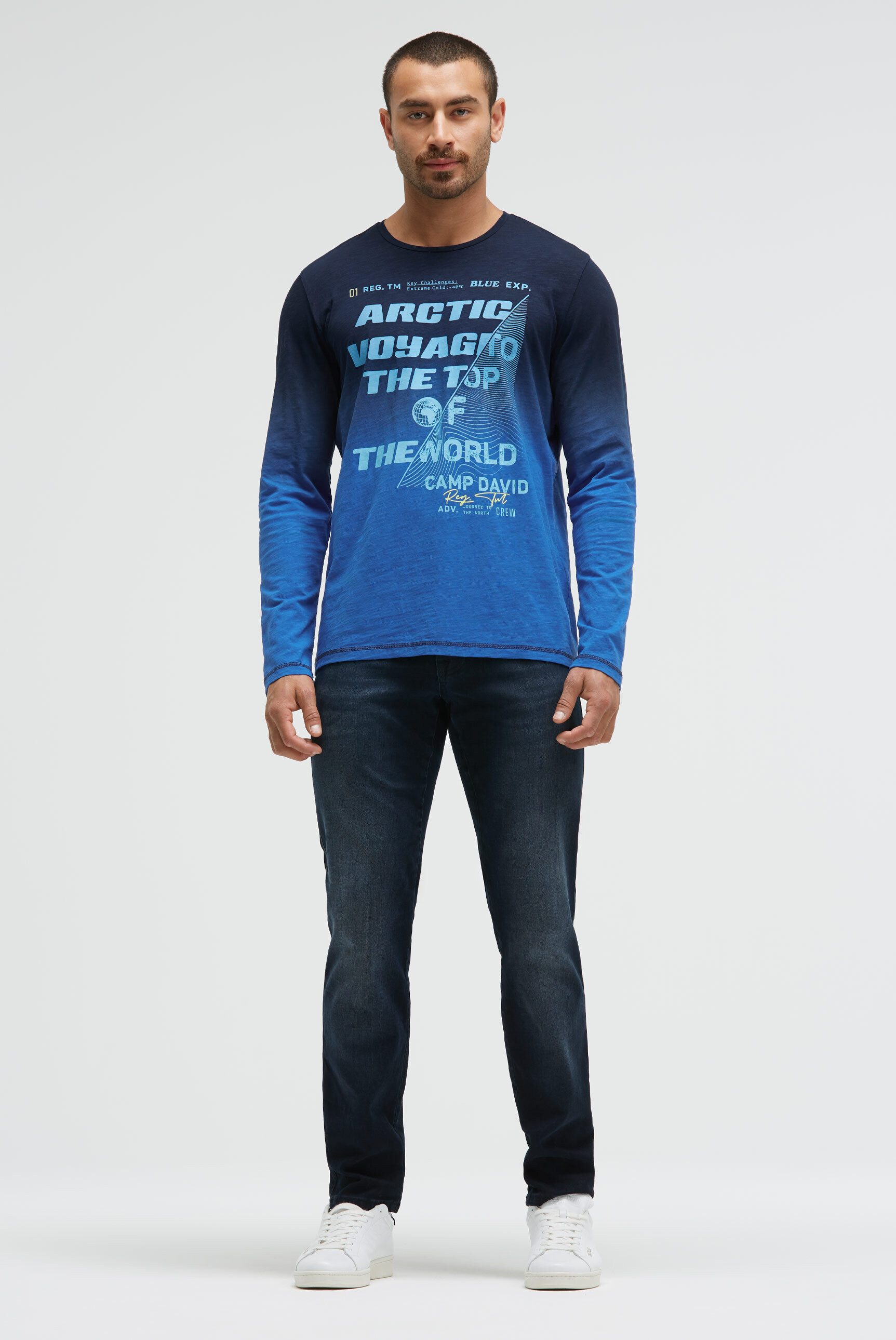 CAMP DAVID Langarmshirt aus Baumwolle