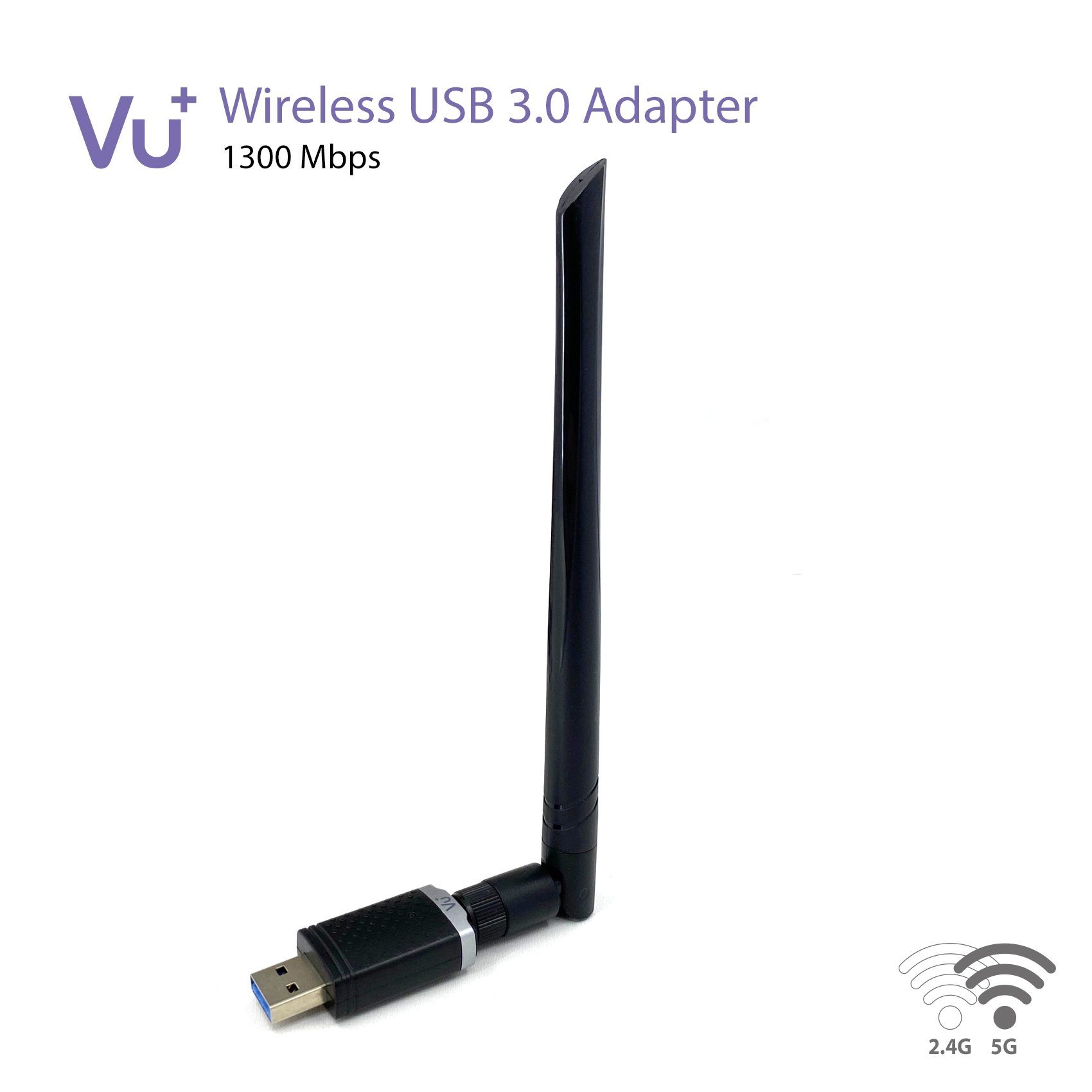 VU+ Dual Band Wireless USB 3.0 Adapter 1300 Mbps inkl. 6 dBI Antenne SAT-Receiver